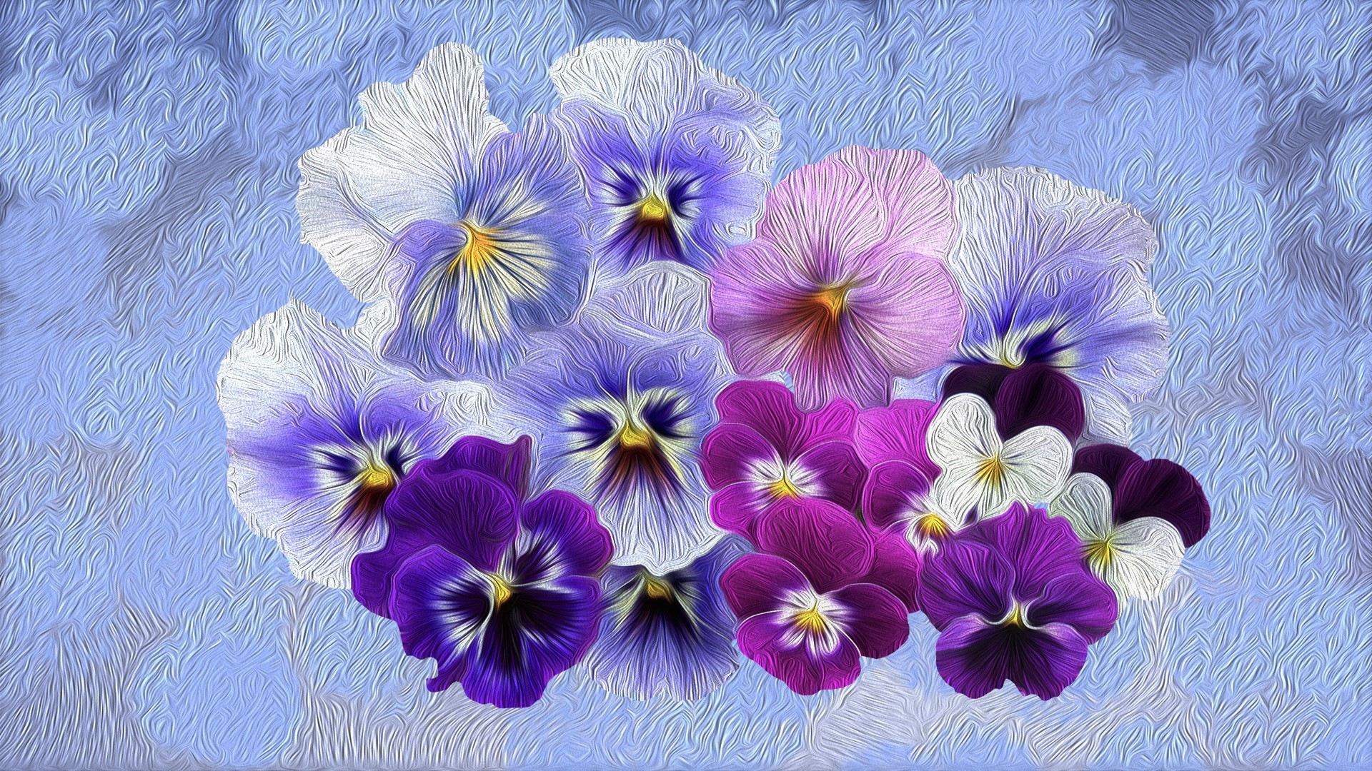 1920x1080 Artistic Oil Painting Painting Pansy Purple wallpaper | | 1231020