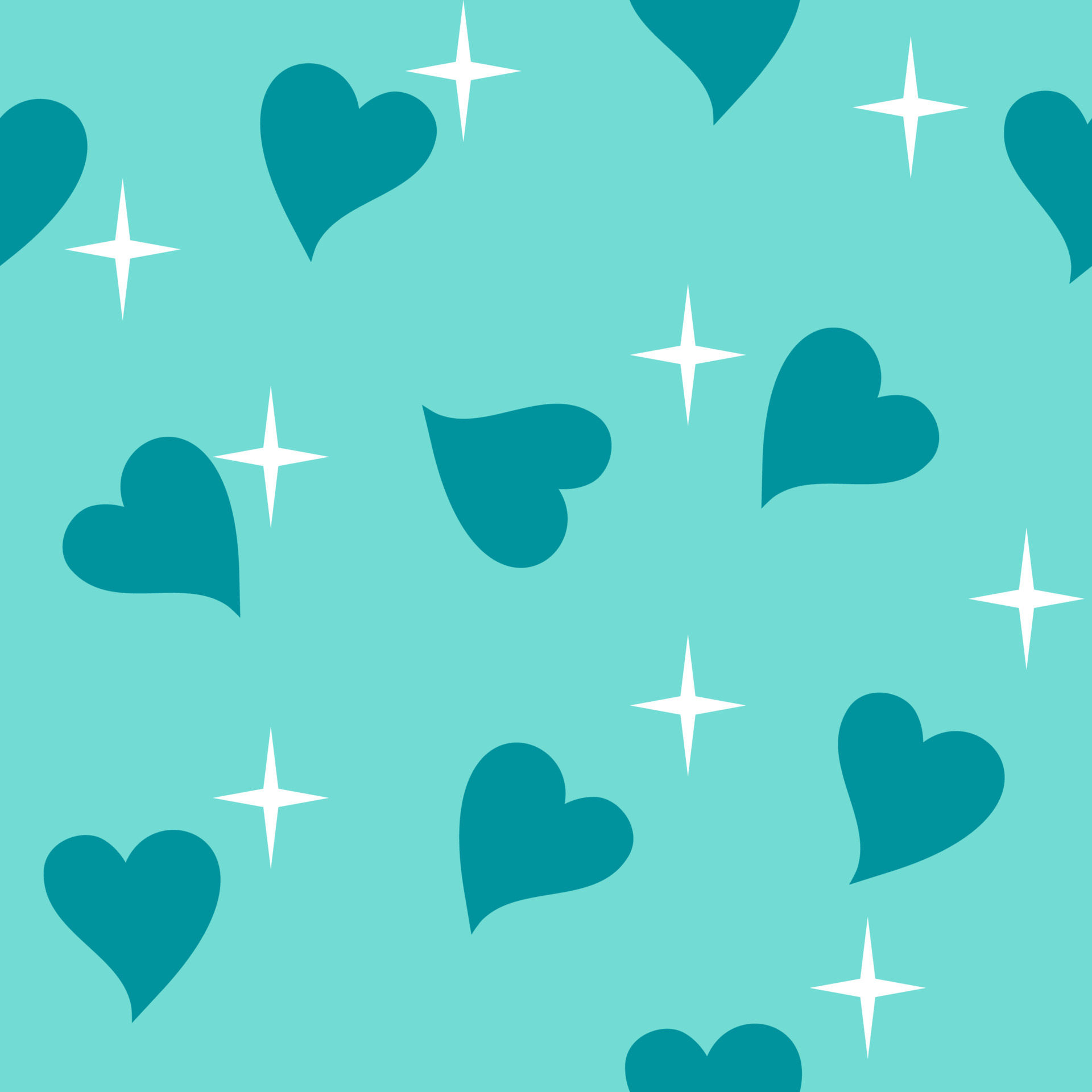 1920x1920 Seamless background with hearts pattern in pastel tones with minimal cute sparkles. 6828468 Vector Art