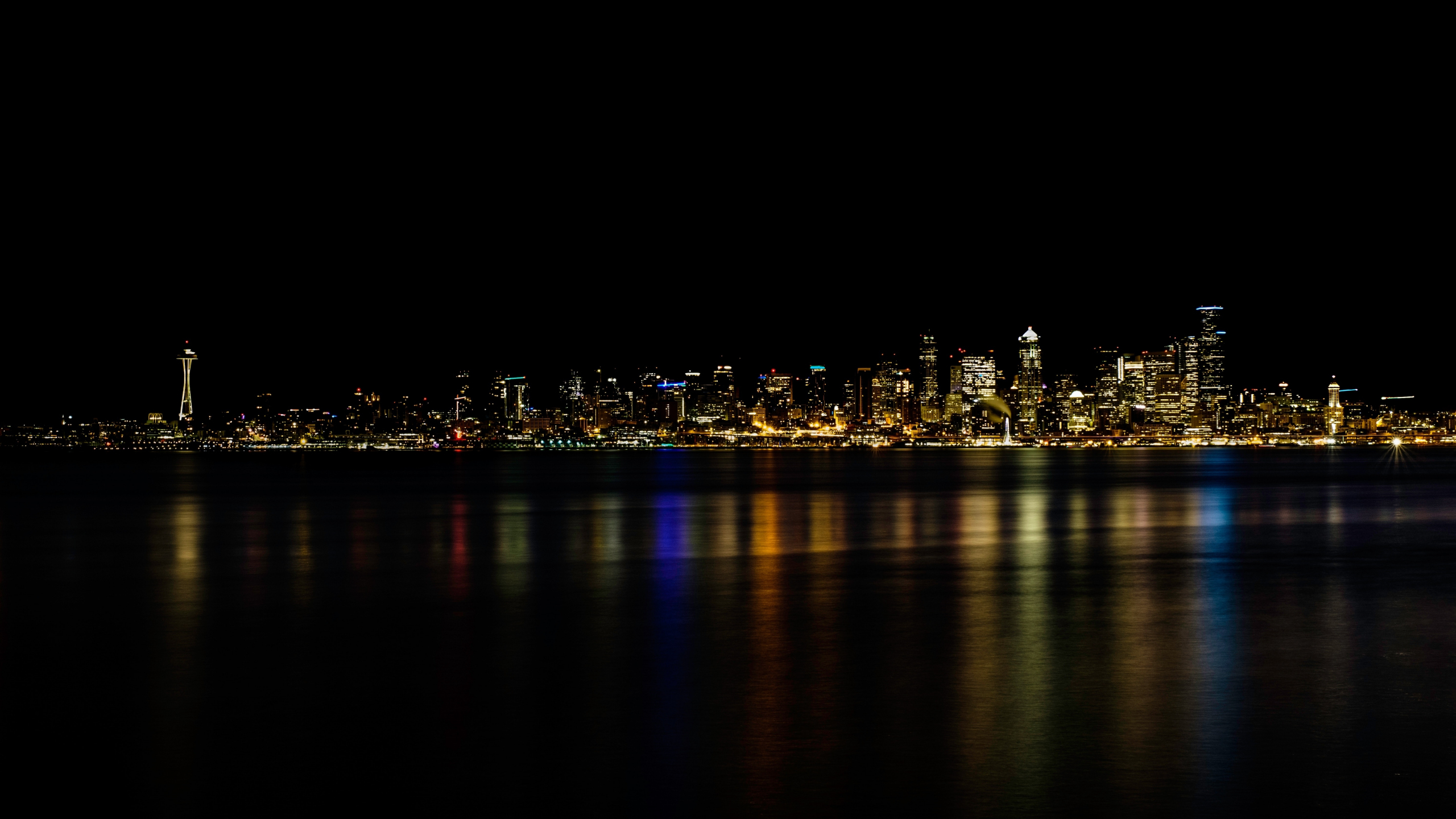 2560x1440 Download minimal, cityscape, seattle wallpaper, dual wide 16:9 hd image, background, 19570