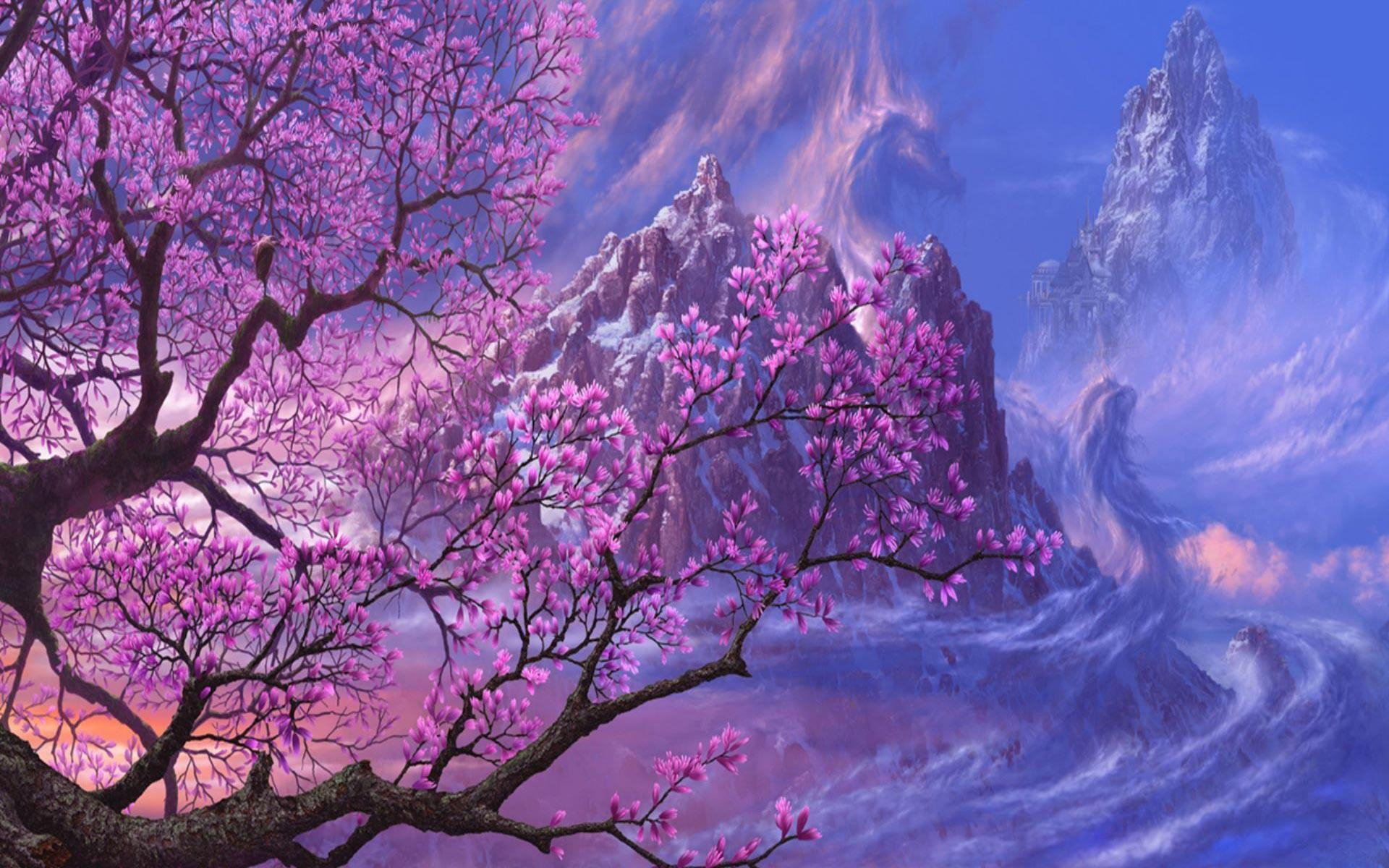 1920x1200 Pink Trees Wallpapers