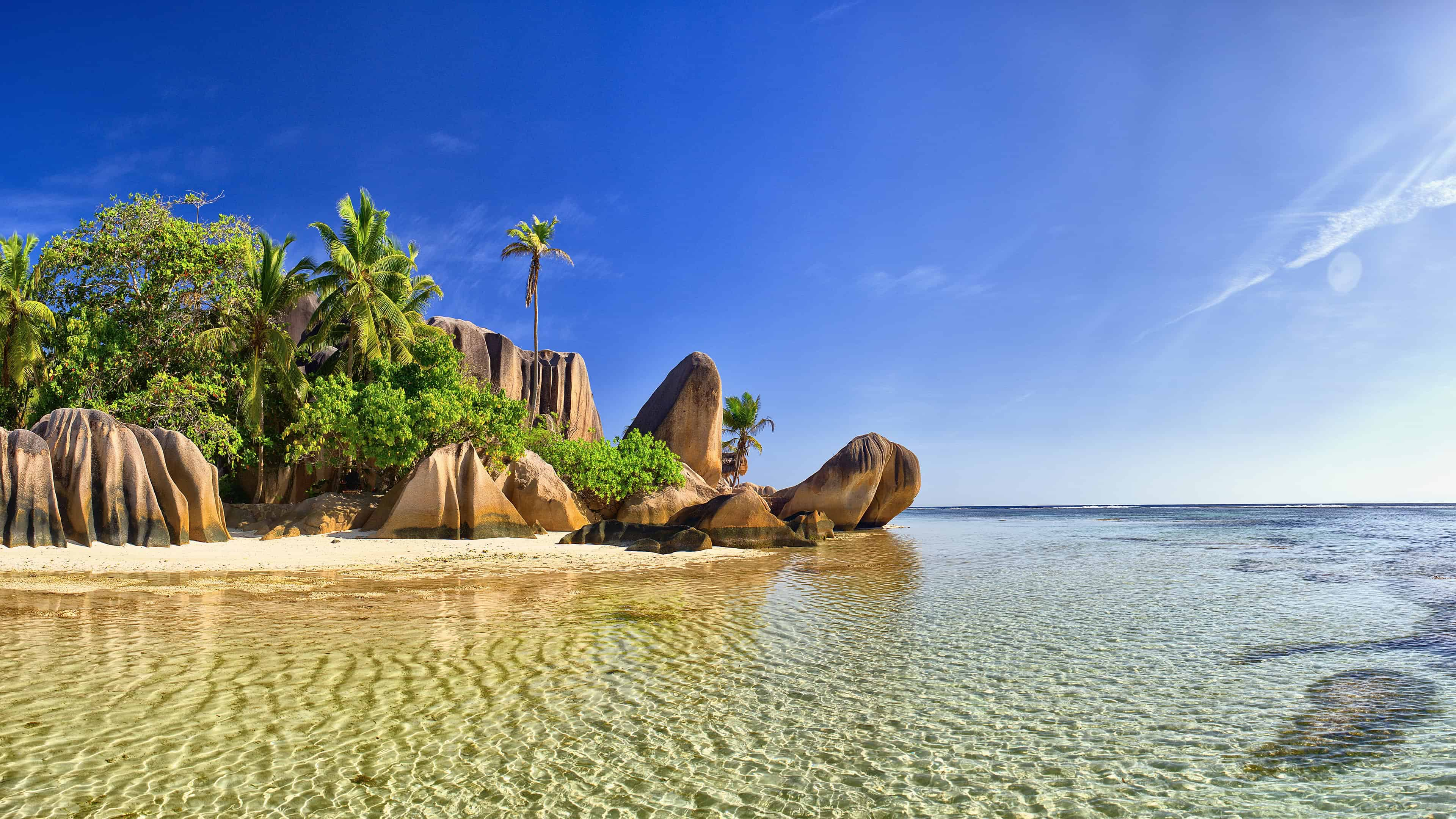 3840x2160 La Digue Beach Seychelles East Africa UHD 4K Wallpaper