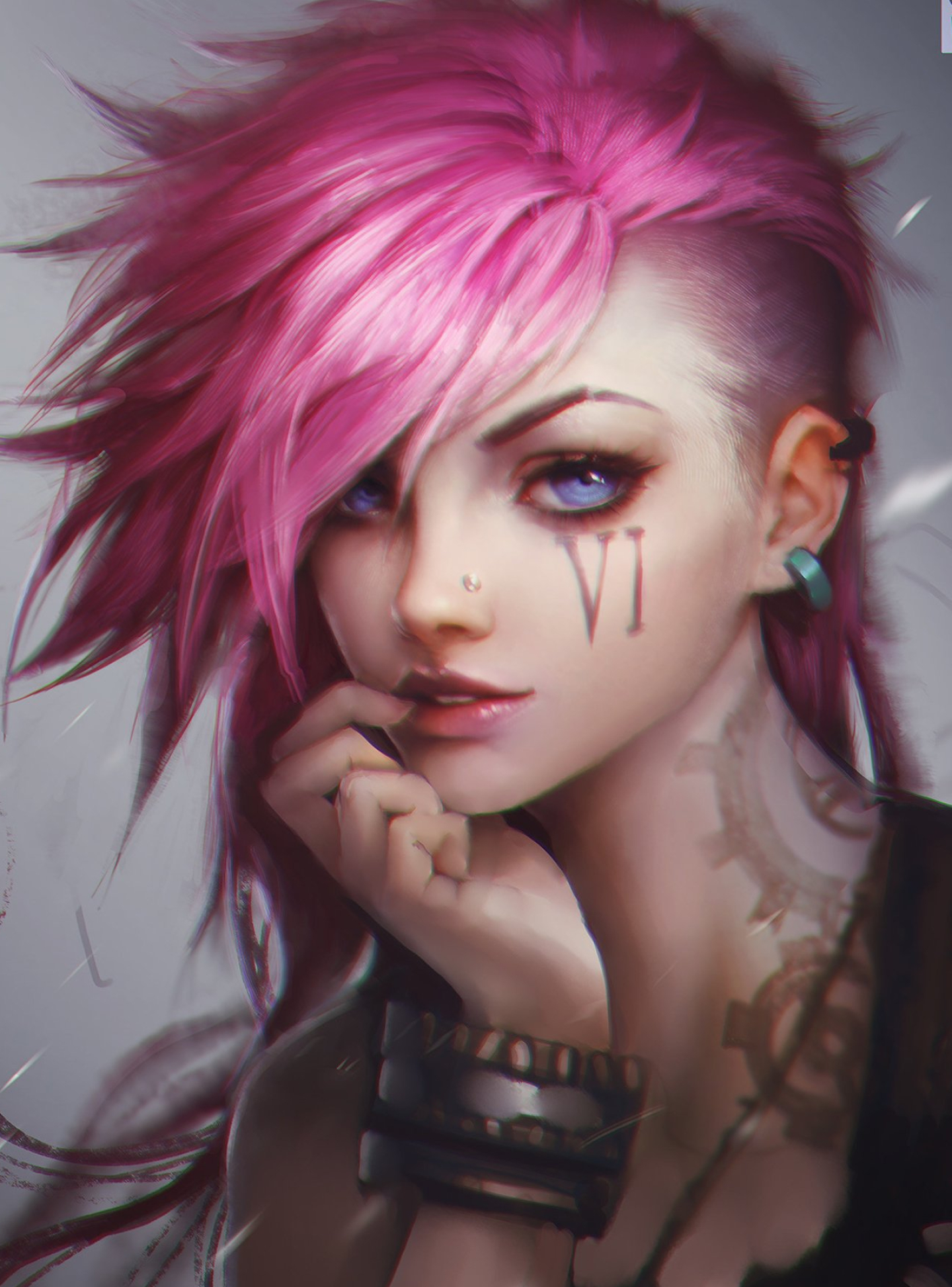 1440x1945 pink, Hair, Blue, Eyes, Punk, Girl, Fantasy Wallpapers HD / Desktop and Mobile Backgrounds