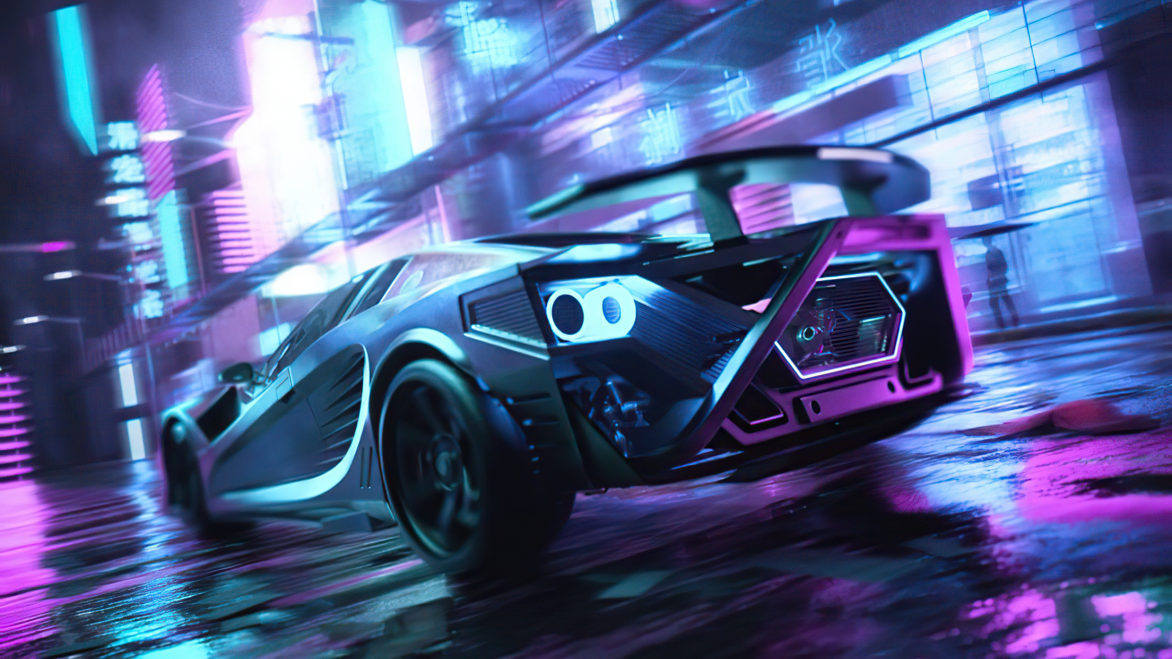 3840x2160 1600x900 Scifi Neon Cars On Street 1600x900 Resolution HD 4k Wallpapers, Images, Backgrounds, Photos and Pictures