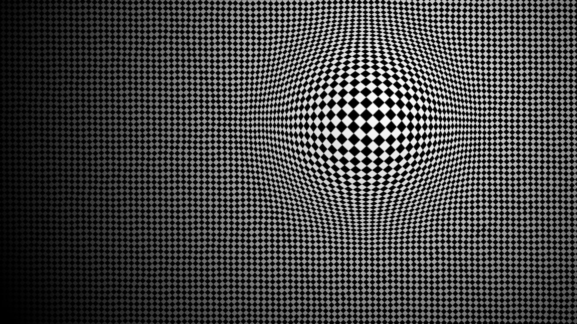 1920x1080 Black and white optical illusion, abstract, optical illusion, monochrome HD wallpaper