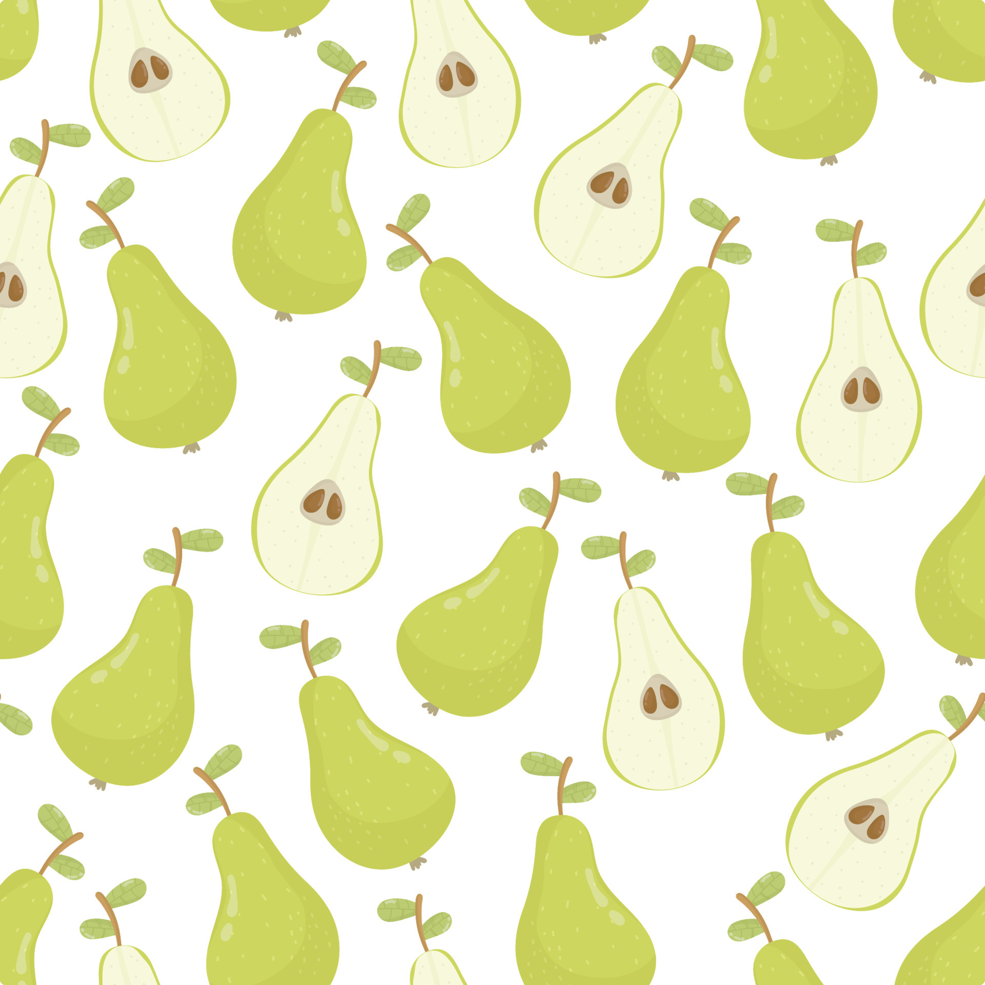 1920x1920 Fruit seamless pattern of pears with green foliage. Fresh tasty fruits. Background, wallpaper. for textile prints, posters or wrapping paper 4680350 Vector Art