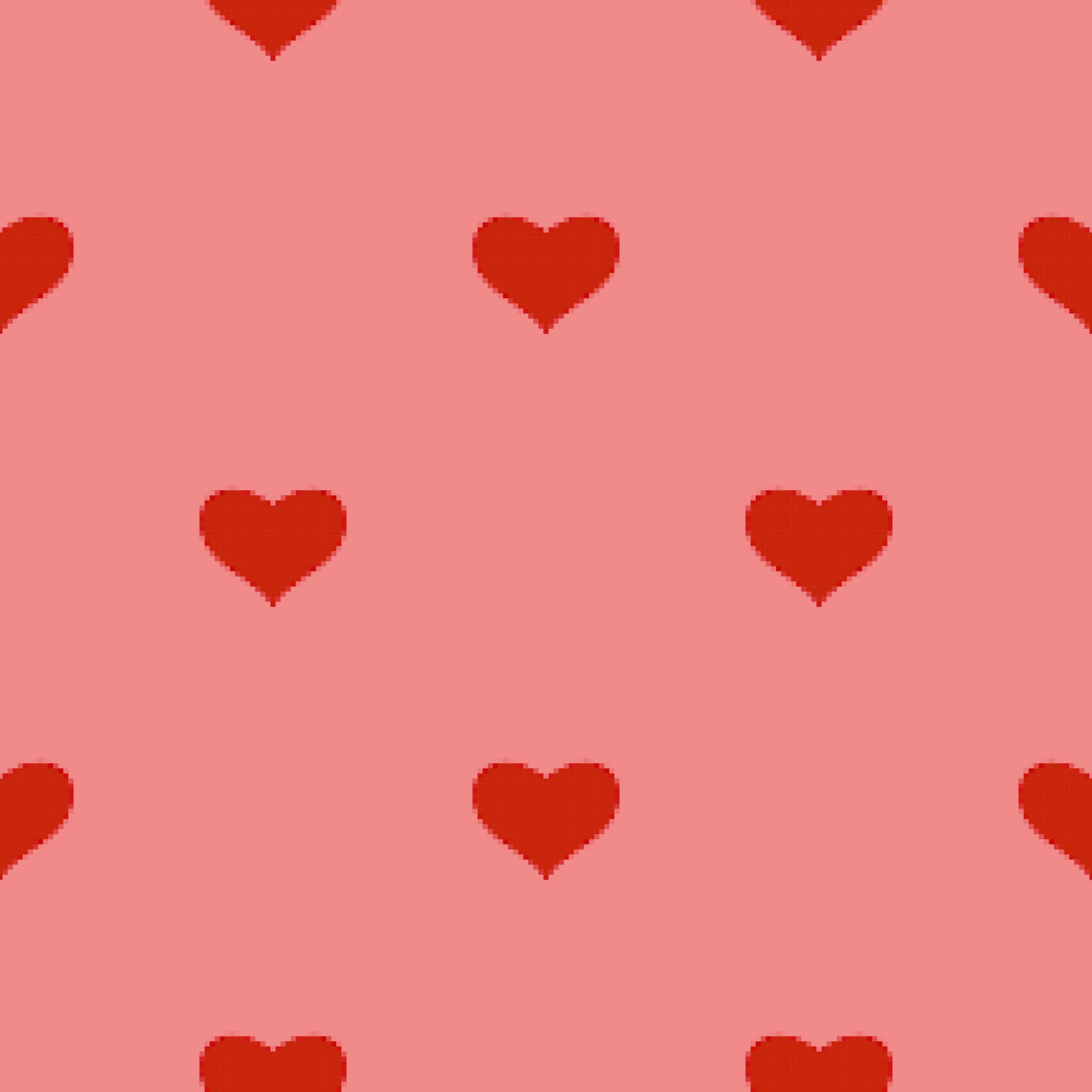 1920x1920 Red heart seamless pattern in pixel art style. pink background. 8 bit wallpaper. Valentine's Day. 5674028 Vector Art