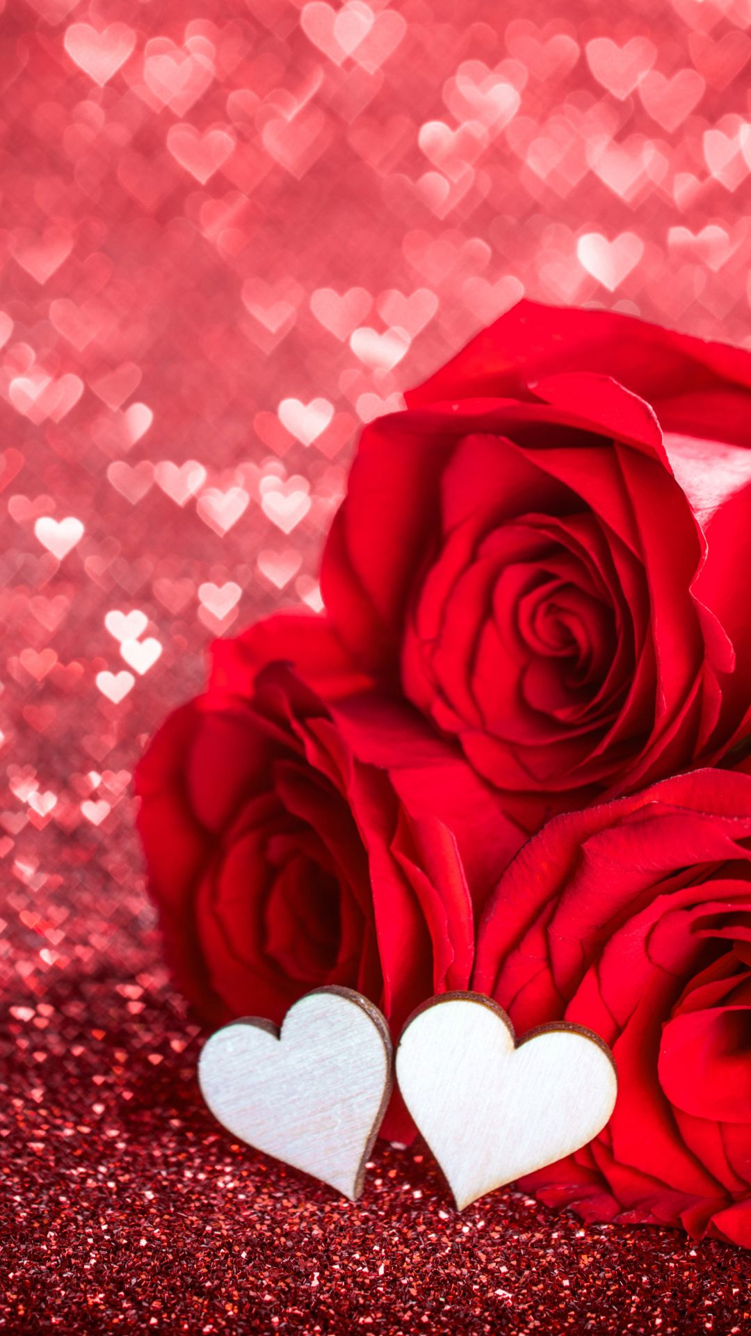 1080x1920 Holiday Valentine's Day Bokeh Flower Heart-shaped Love Red Flower Red Rose Romantic Rose (1080&acirc;&#128;&brvbar; | Rose flower wallpaper, Red roses wallpaper, Flower phone wallpaper