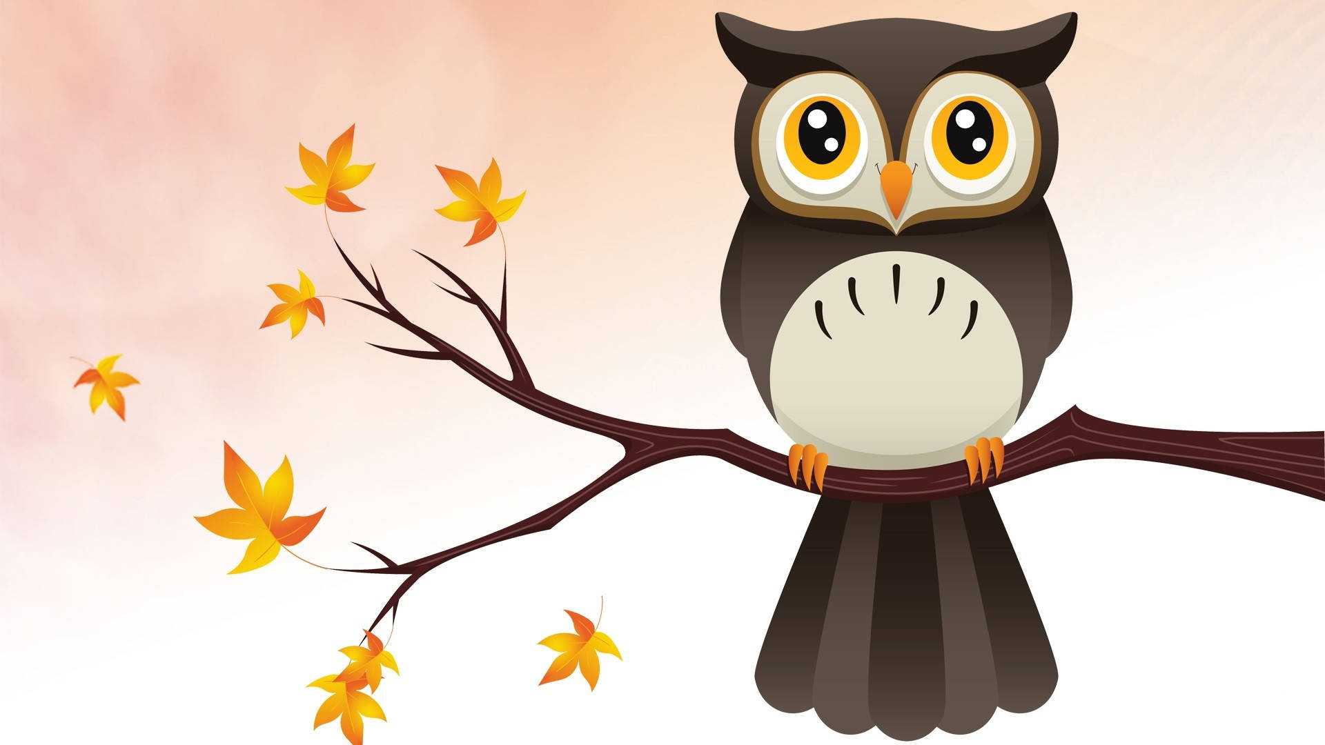 1920x1080 Download Cute Fall Owl Wallpaper