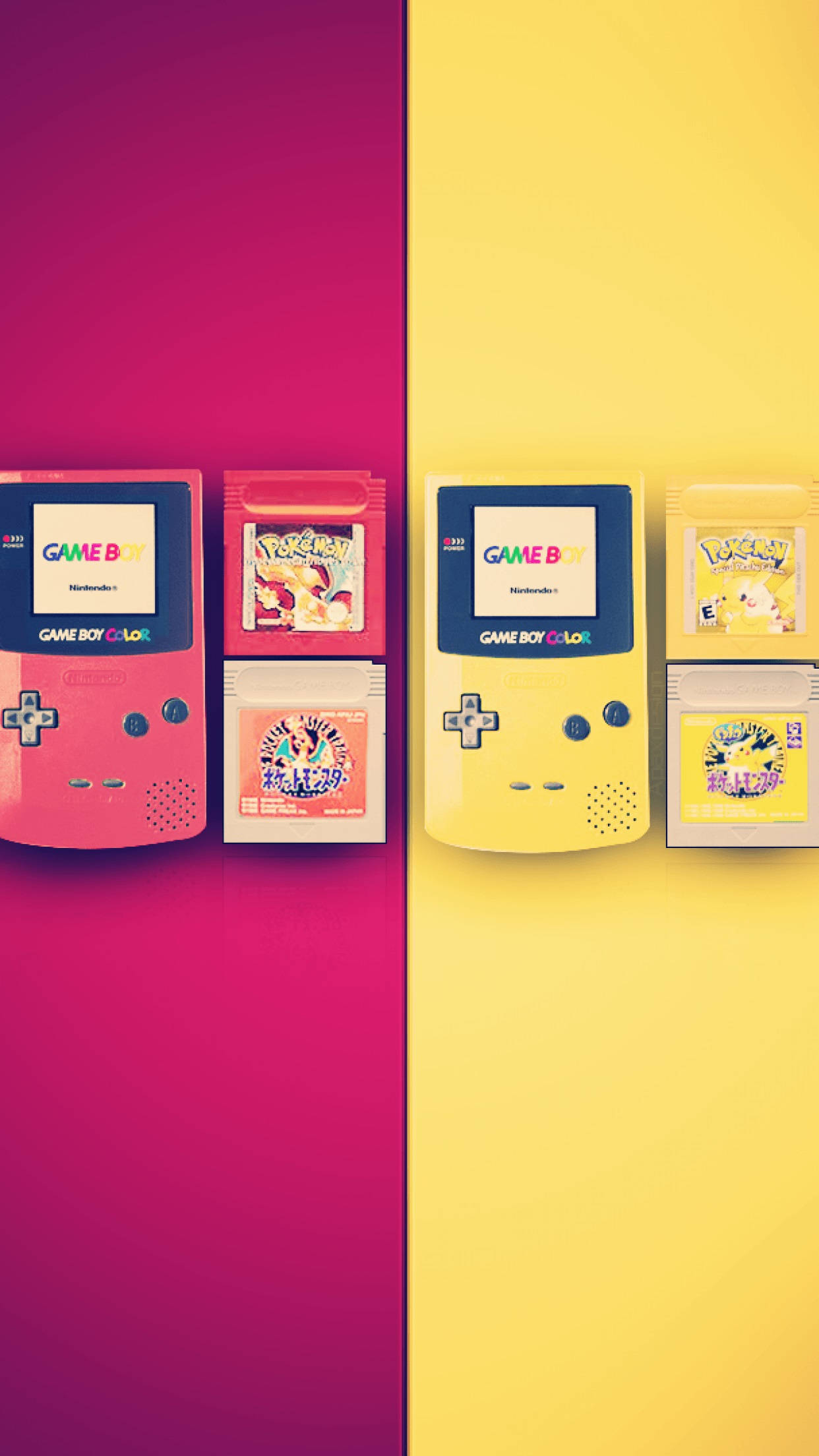 1242x2208 Download Red And Yellow Game Boy Color Wallpaper