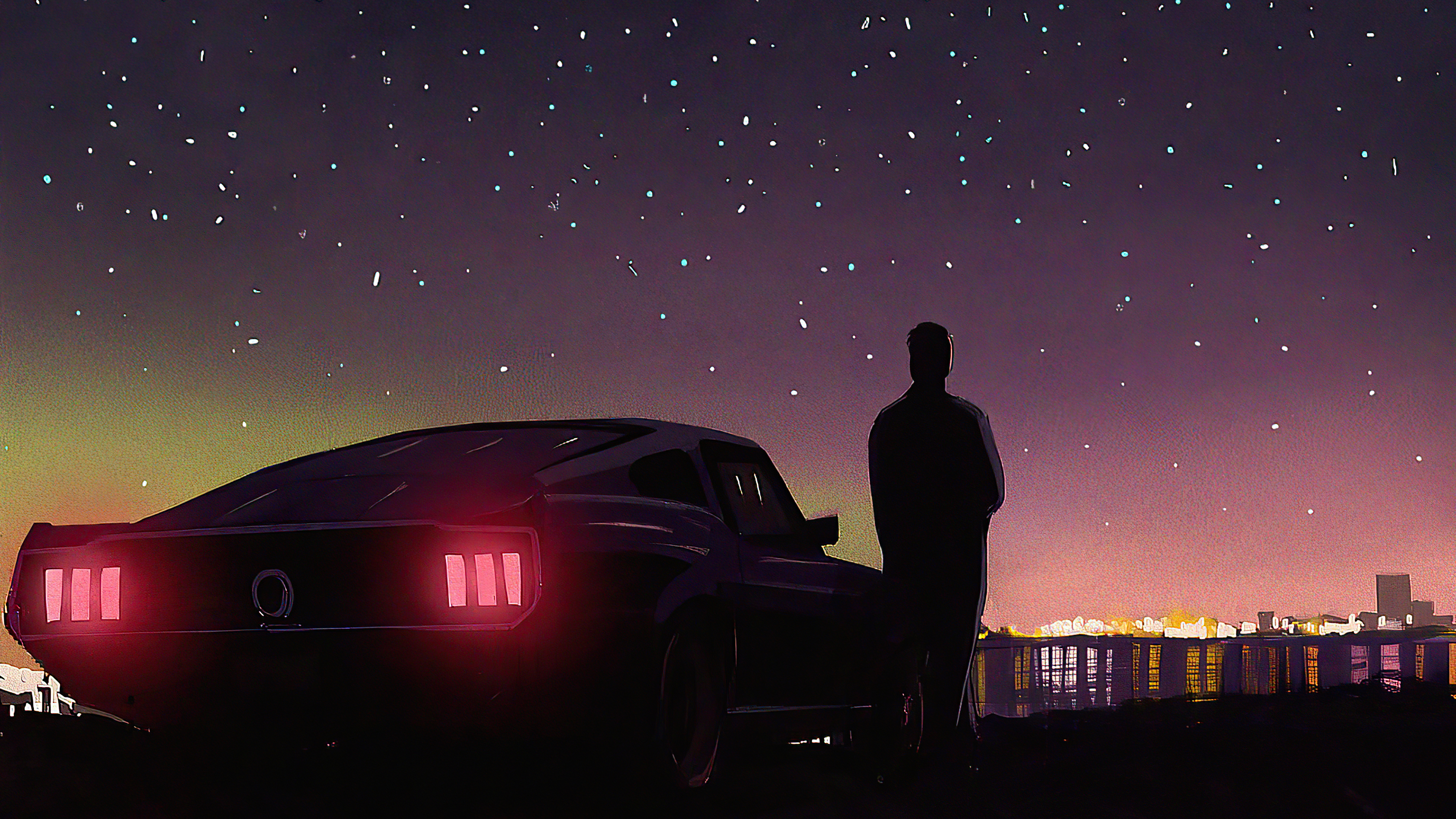 3840x2160 1920x1080 Retrowave Nights With Ford Mustang 4k Laptop Full HD 1080P HD 4k Wallpapers, Images, Backgrounds, Photos and Pictures