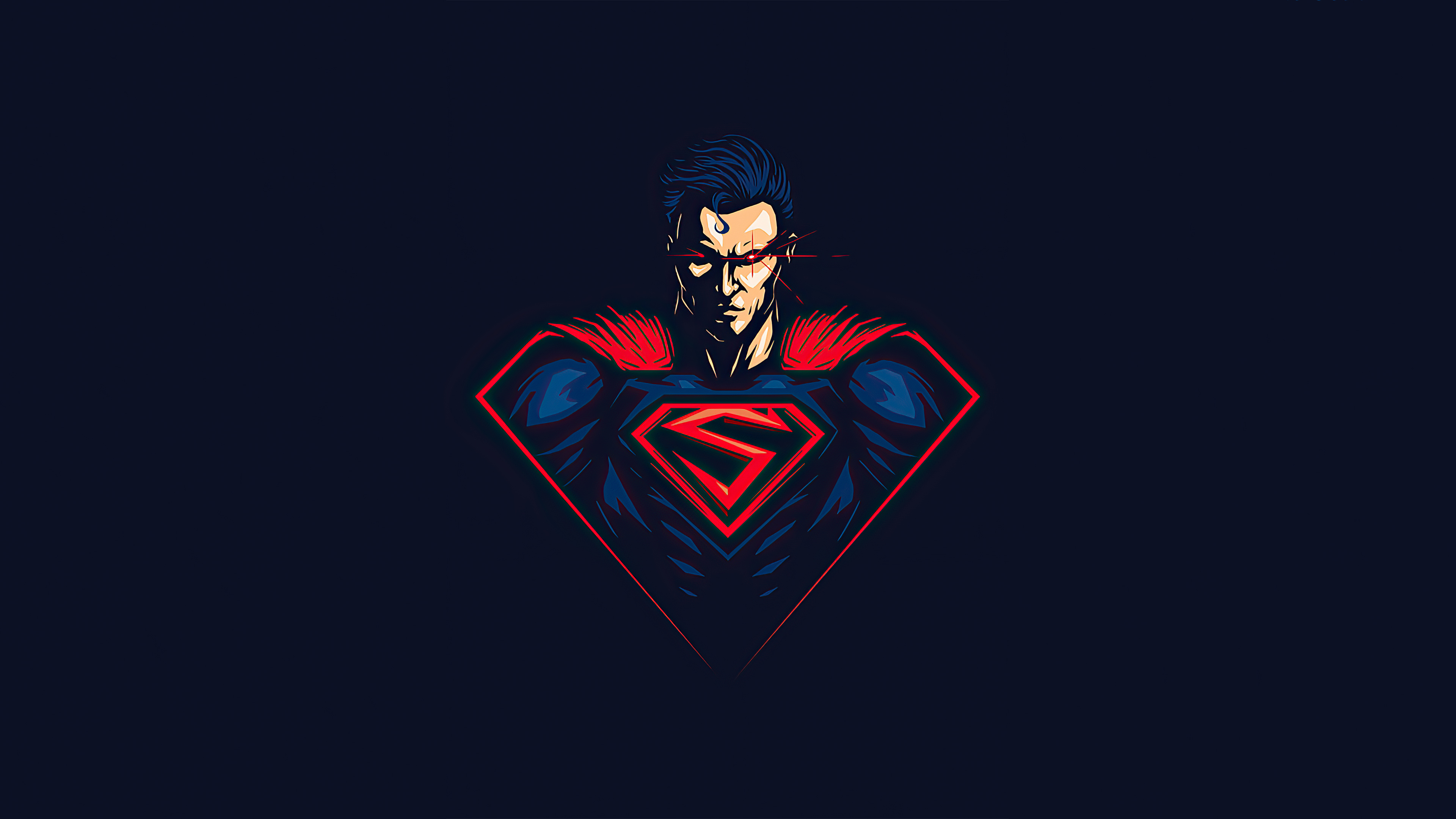 3840x2160 Superman Red Eye Minimalism, HD Superheroes, 4k Wallpapers, Images, Backgrounds, Photos and Pictures