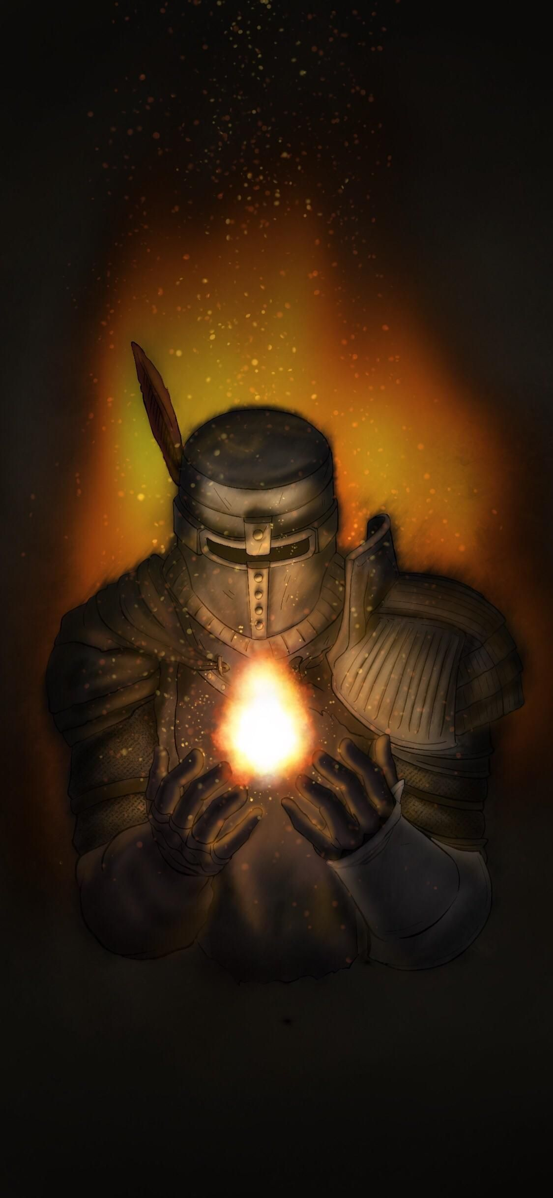 1125x2436 Solaire and the First Flame | Dark souls, Dark souls 3, Concept art characters