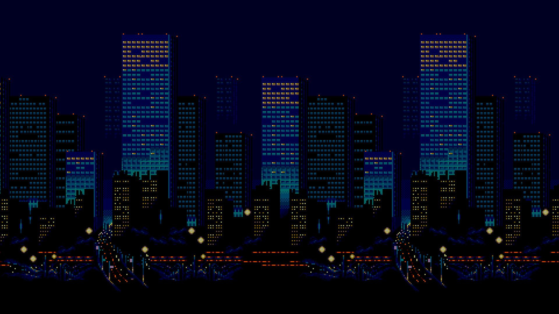 1920x1080 16-bit Streets of Rage #city #night #skyline #Sega pixel art #urban #1080P # wallpaper #hdwallpaper #desktop | Pixel art, Pixel, City background