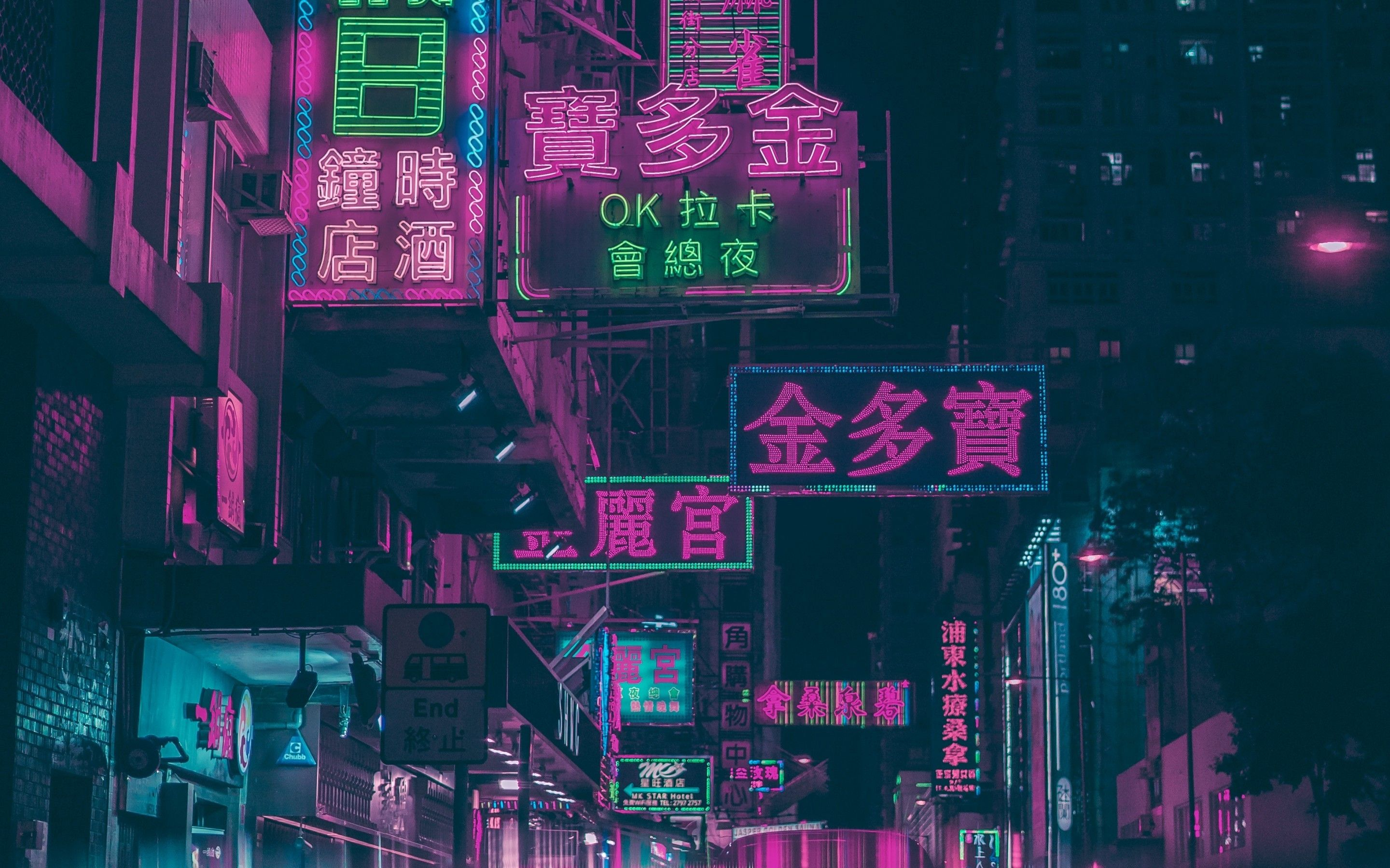 2880x1800 Neon Hong Kong Wallpapers