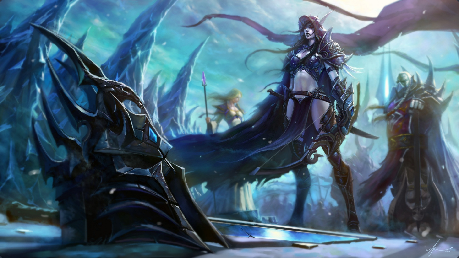 1920x1080 Download wallpaper WoW, World of warcraft, lady, Sylvanas Windrunner, wrath of the lich king, Saurfang, Sylvanas Windrunner, wotlk, Jaina Proudmoore, section games in resoluti