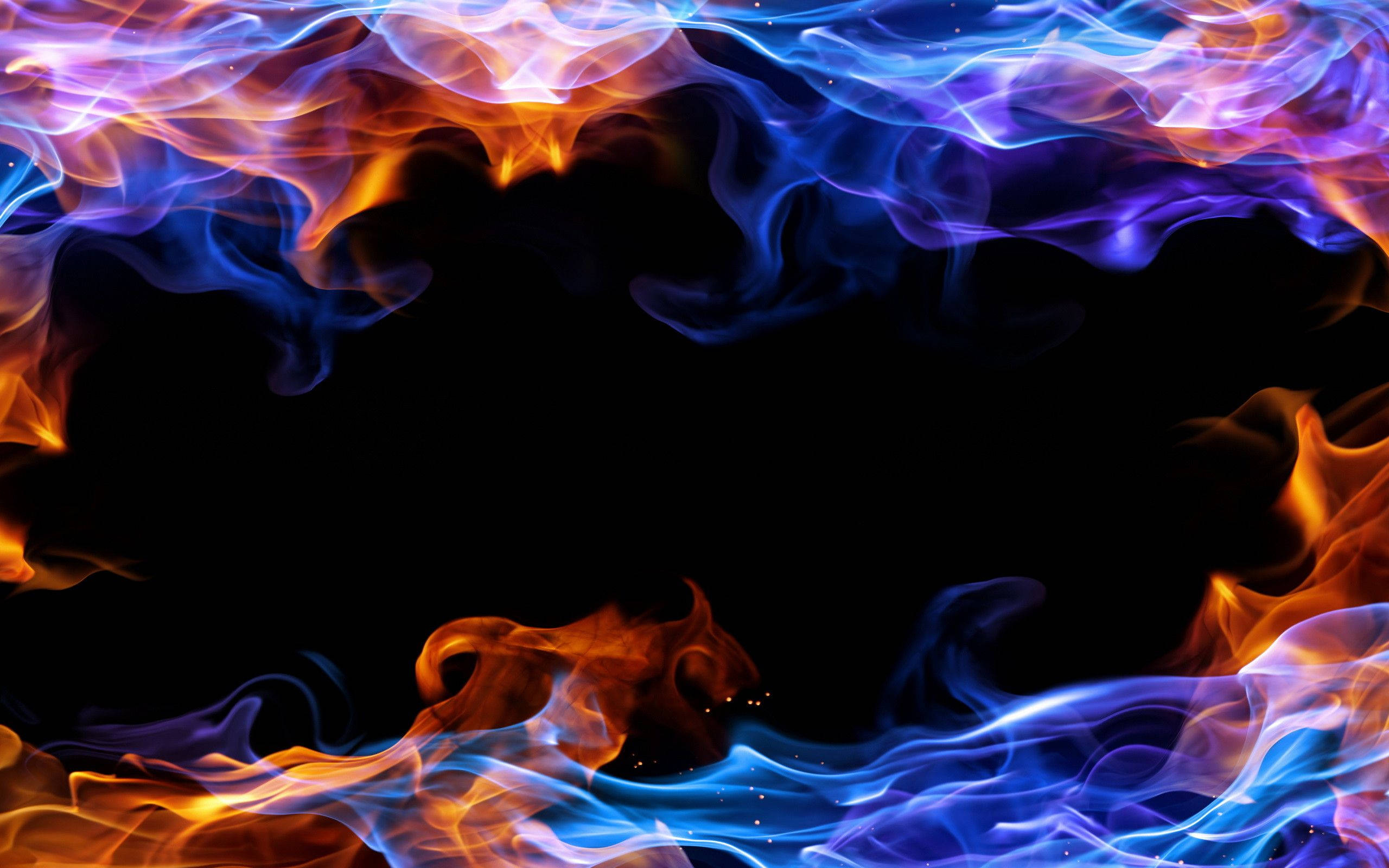 2560x1600 Download Blue And Red Fire Wallpaper