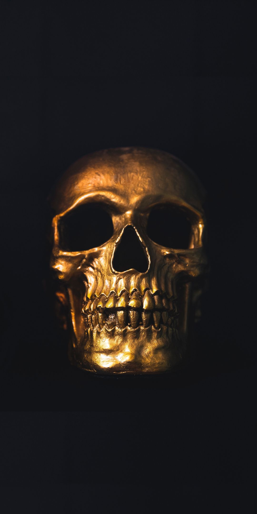 1080x2160 Golden skull, minimal, wallpaper | Skull wallpaper, Skull painting, Skull artwork