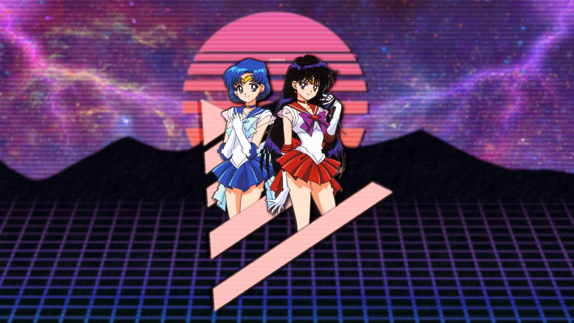 1920x1080 Wallpaper : anime, girls, Mercury, Sailor Moon, Saturn, vaporwave, wallpaper xhoshino 1510791 HD Wallpapers