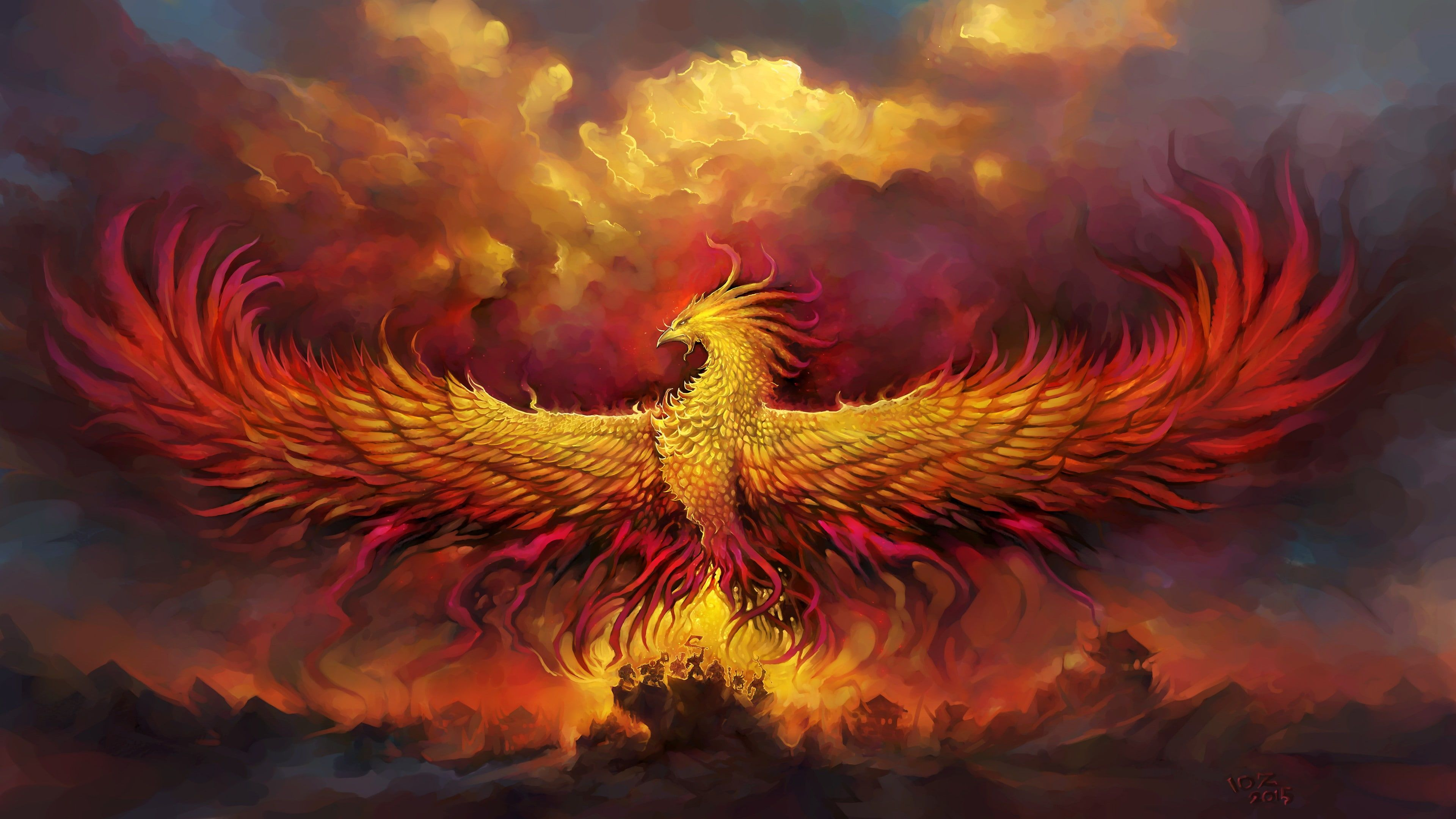 3840x2160 sky #fire #flame fantasy art #phoenix phoenix bird #mythology #artwork #4K # wallpaper #hdwallpaper #desktop | Phoenix wallpaper, Diamond painting, Cool paintings