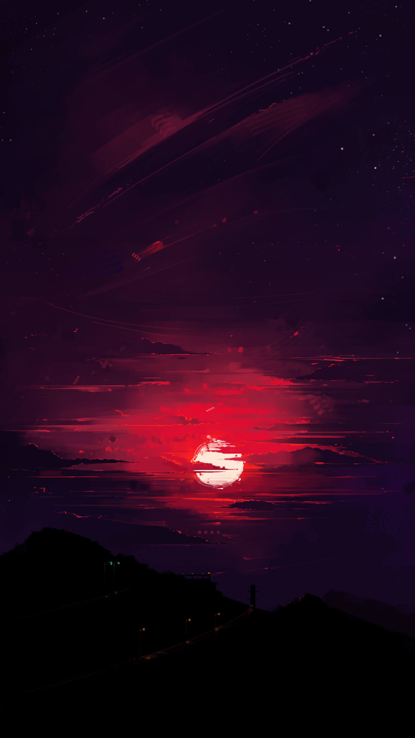 1440x2560 Red moon. | Scenery wallpaper, Sunset wallpaper, Scenery