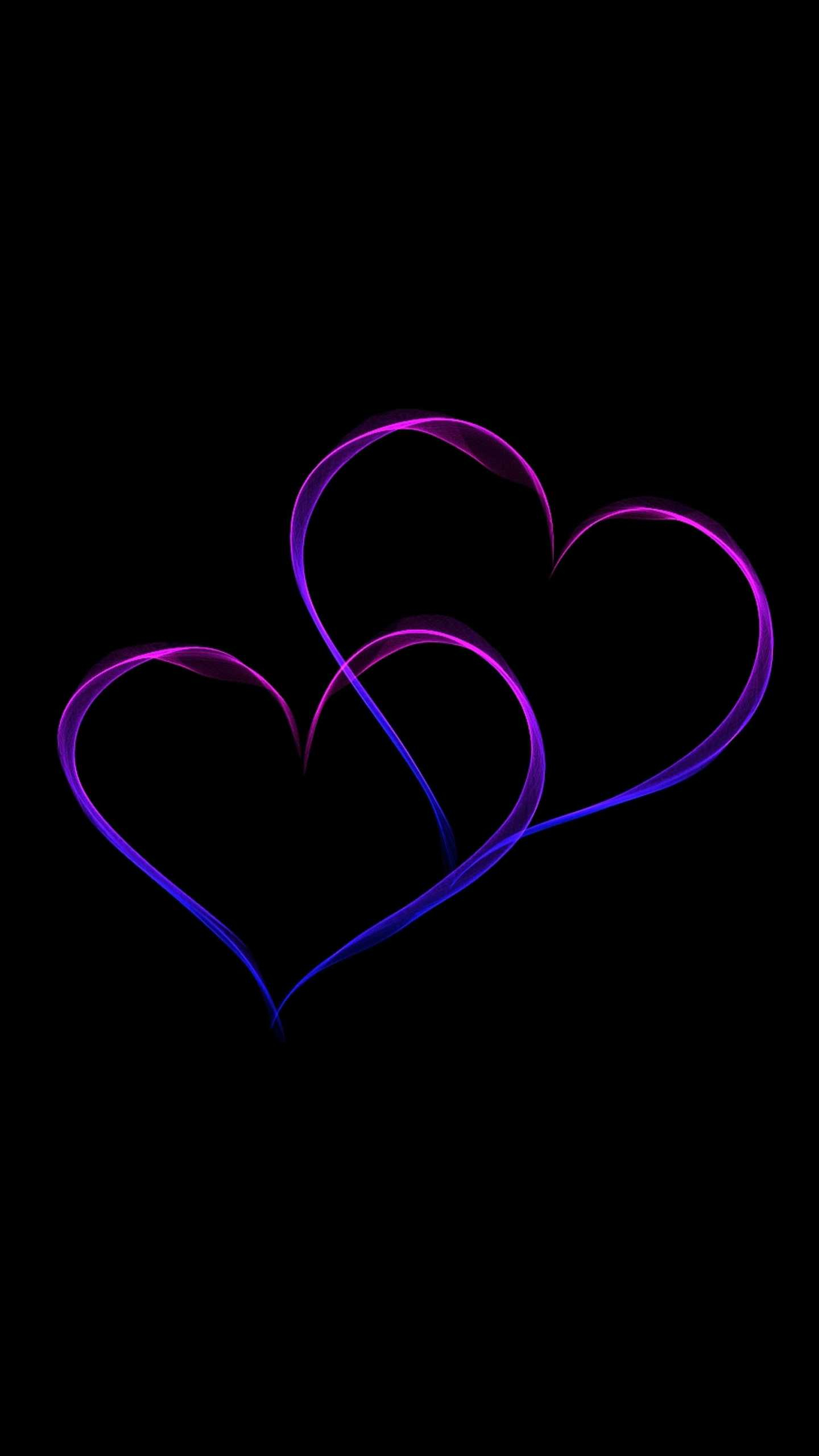 1440x2560 Purple Heart Wallpaper
