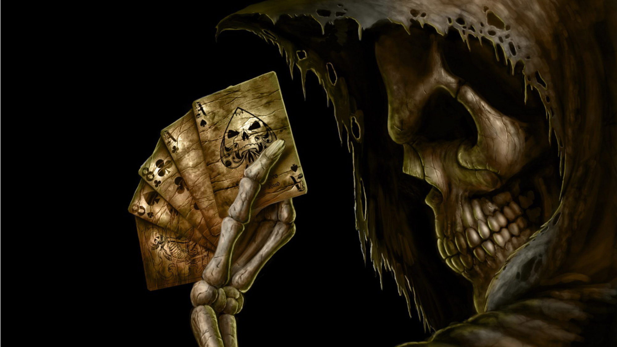 2000x1124 Death Playing Cards Wallpaper