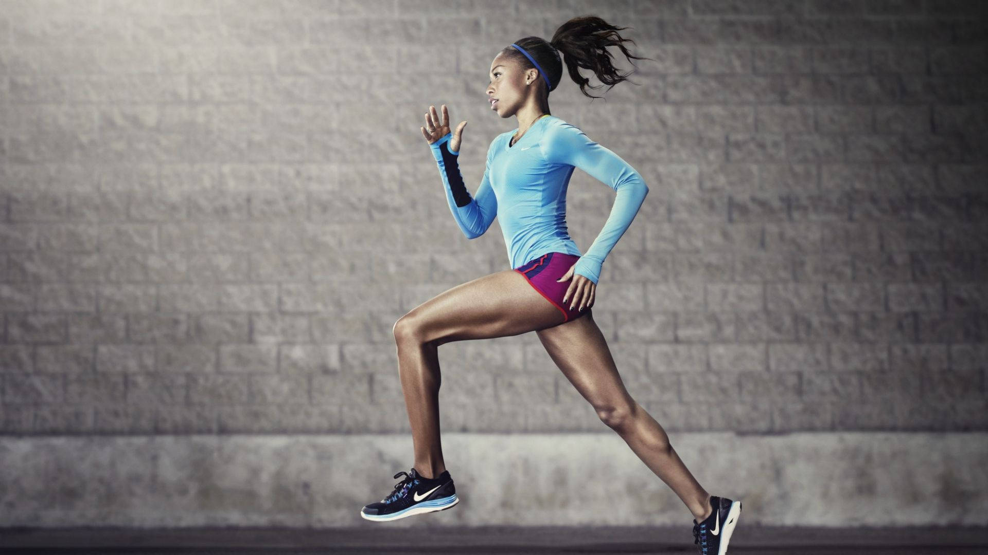 1920x1080 Download Nike Girl Athlete Running Wallpaper