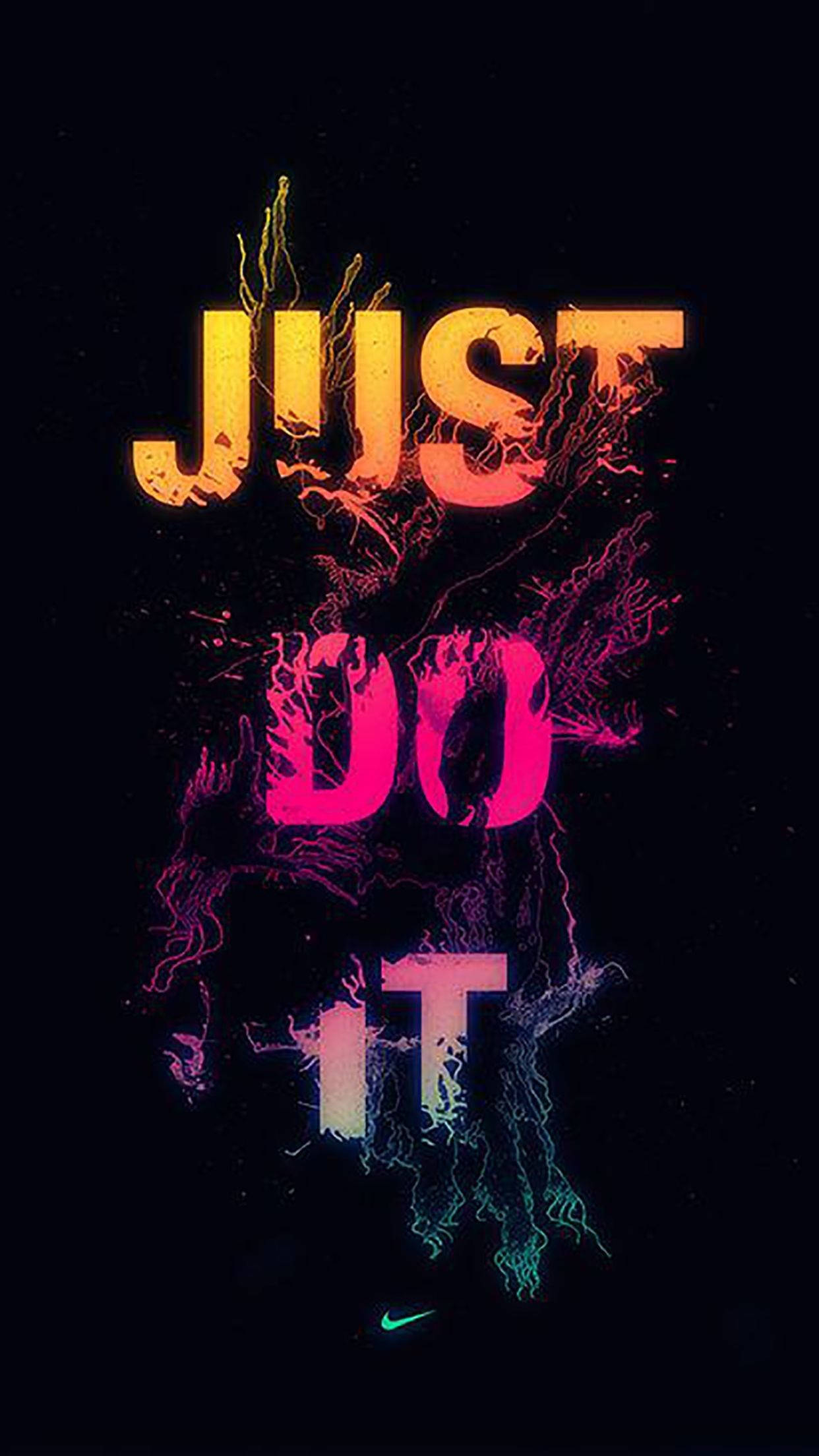 1242x2208 Download Nike Girl Just Do It Line Wallpaper