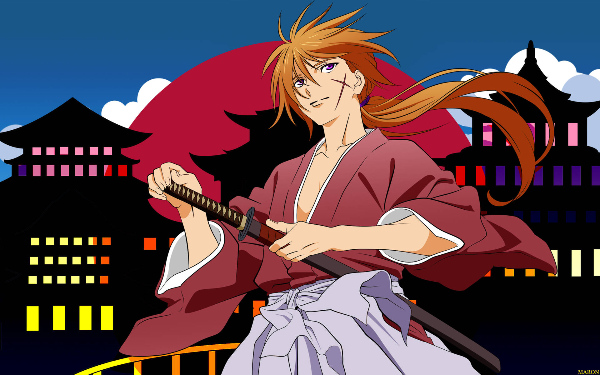 1920x1200 Download Samurai X Kenshin Digital Art Wallpaper