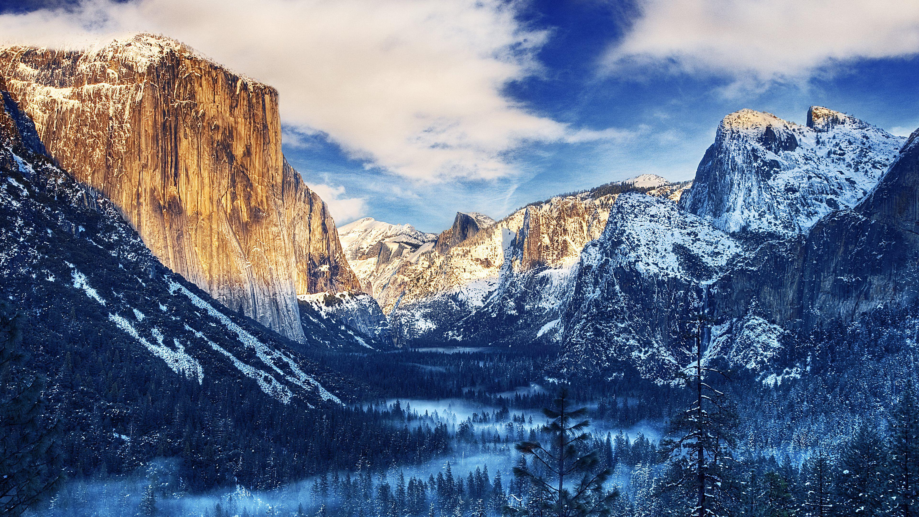 3840x2160 Yosemite National Park Winter Scenery Wallpapers