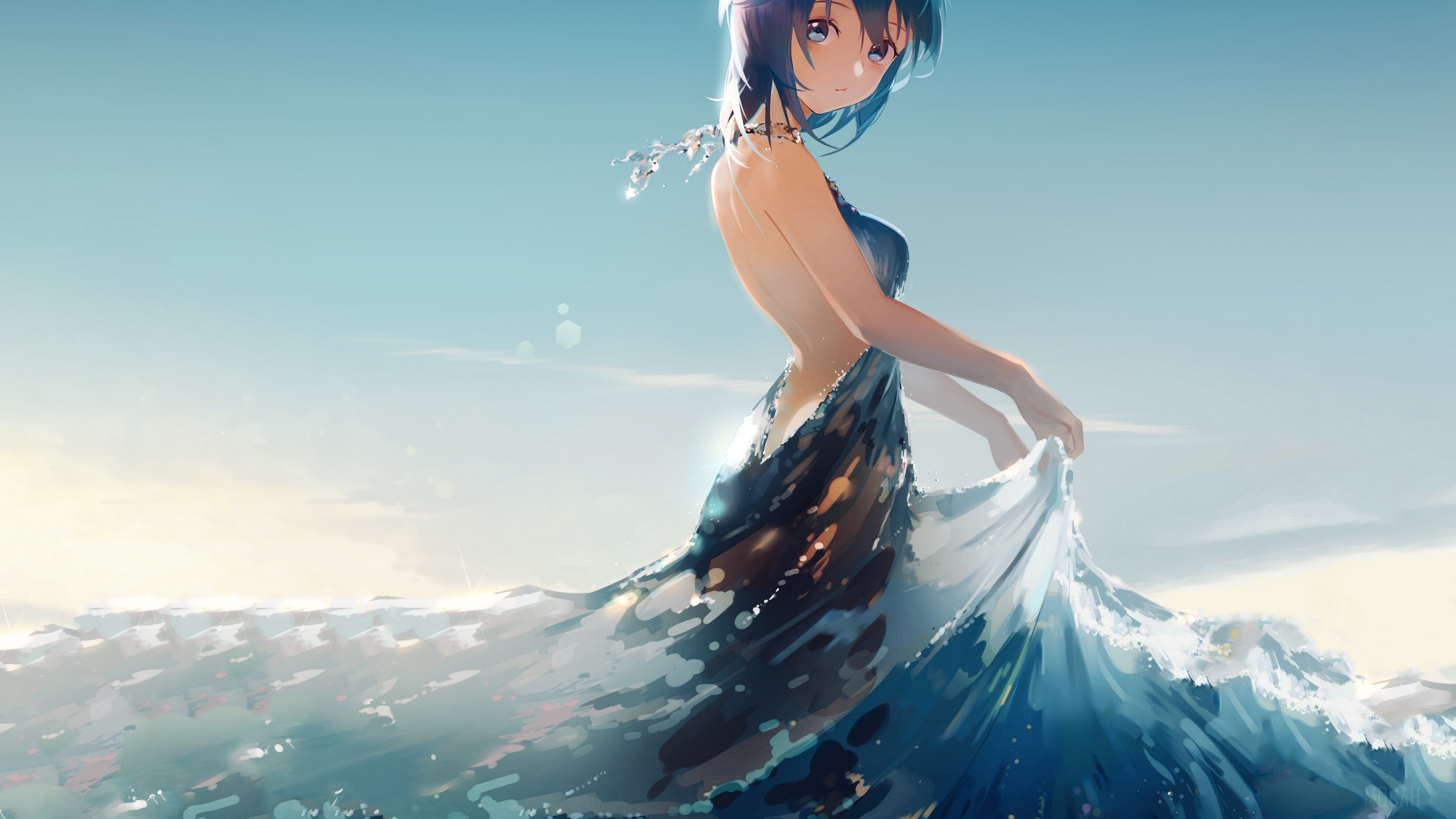 3840x2160 Anime Girl and Water Wallpapers Wallpaperboat