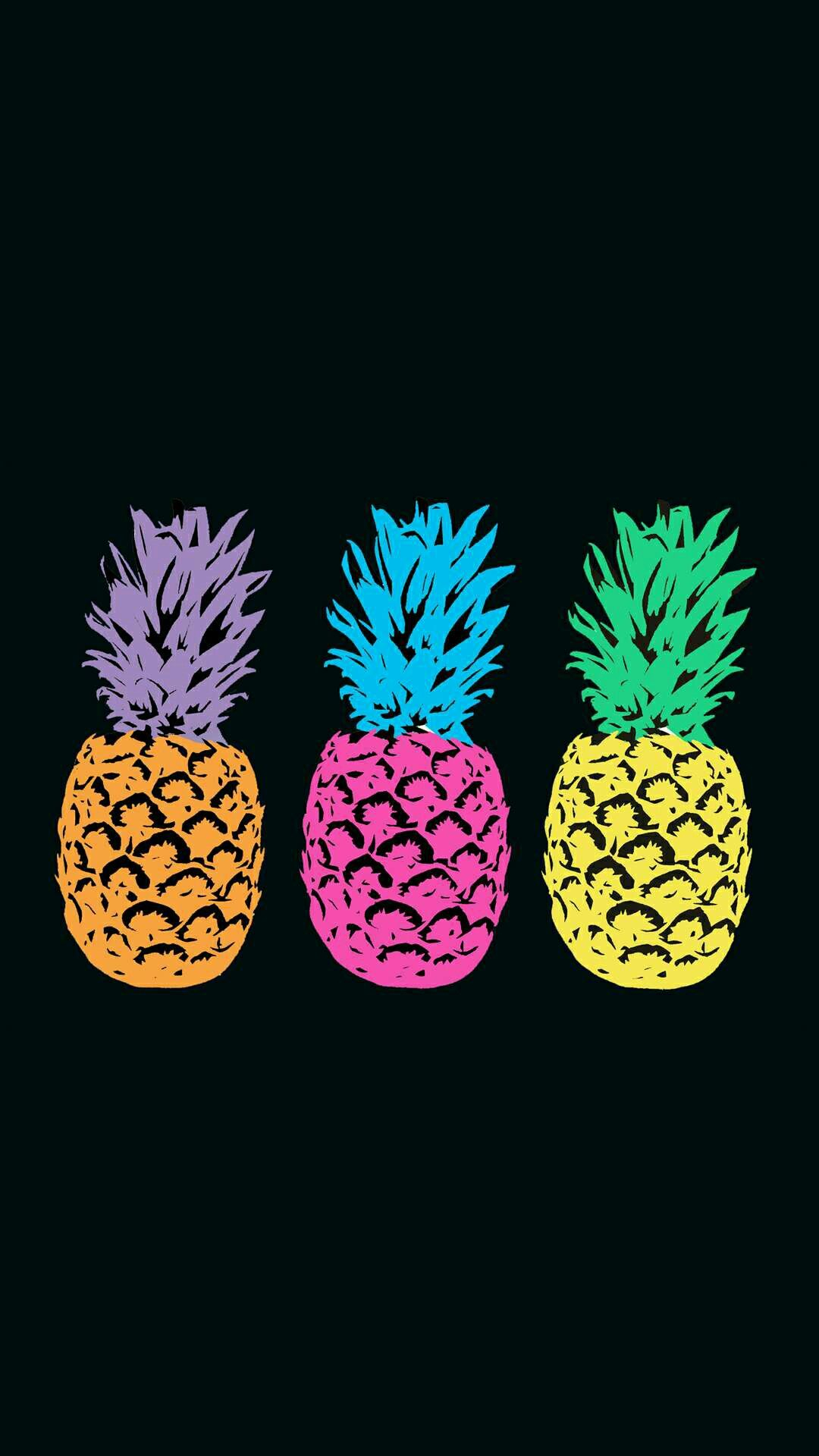 1080x1920 Pineapple neon pop art black background | Pineapple wallpaper, Pineapple backgrounds, Pop art wallpaper