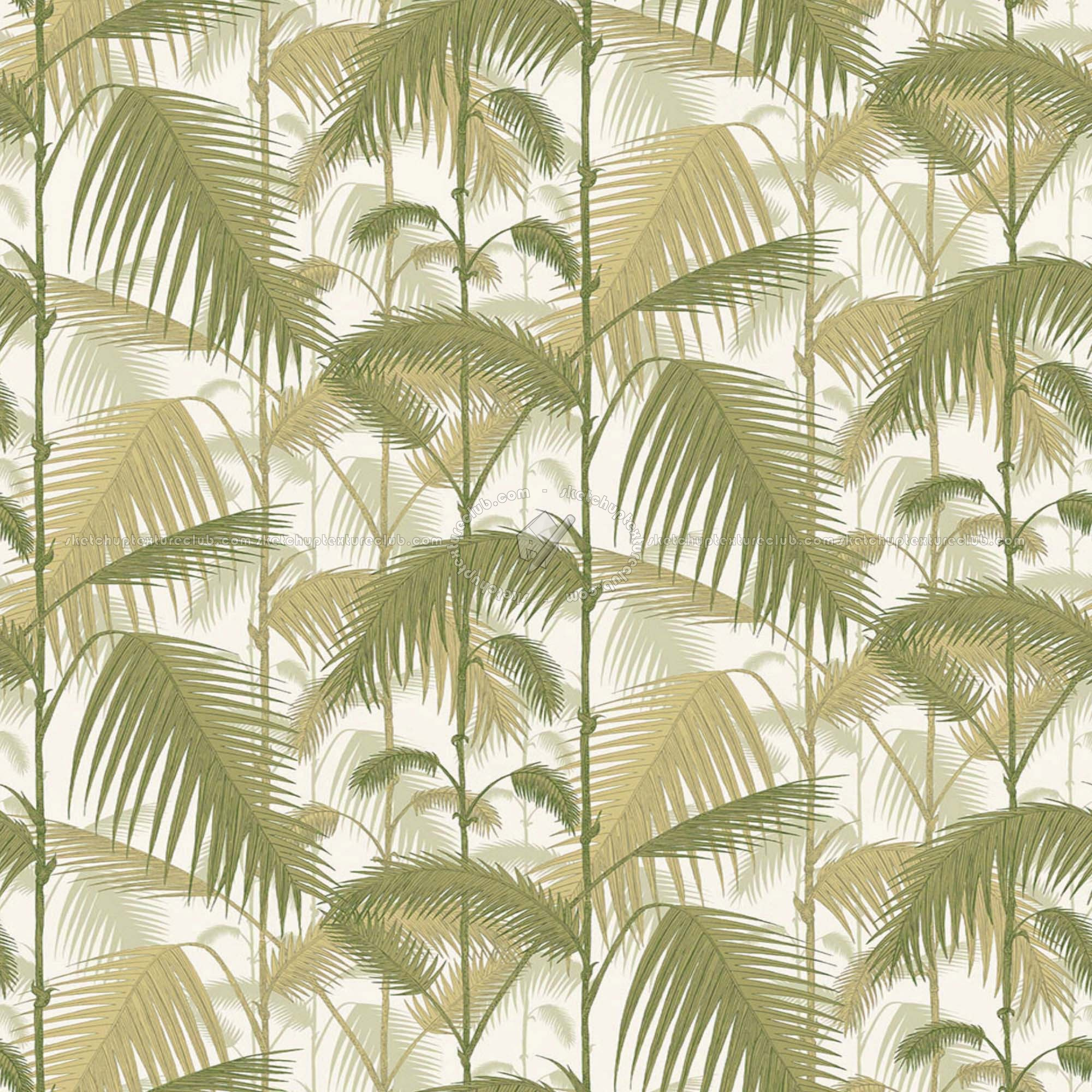 2000x2000 Vinyl wallpaper with palm leaves PBR texture seamless 21566