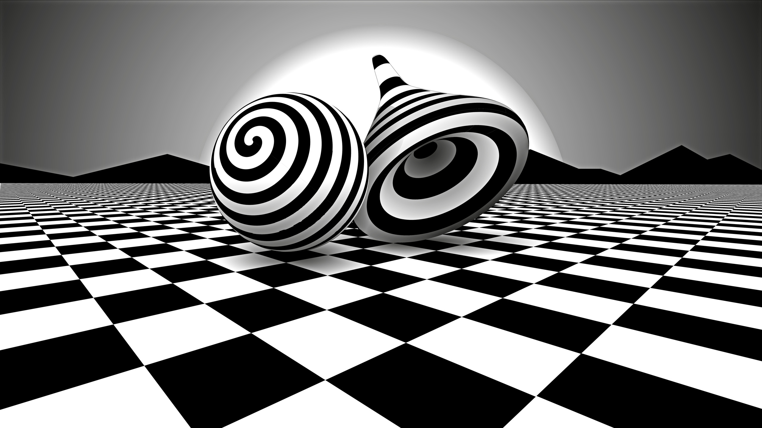 2560x1440 Black White Optical Illusion 1440P Resolution HD 4k Wallpapers, Images, Backgrounds, Photos and Pictures