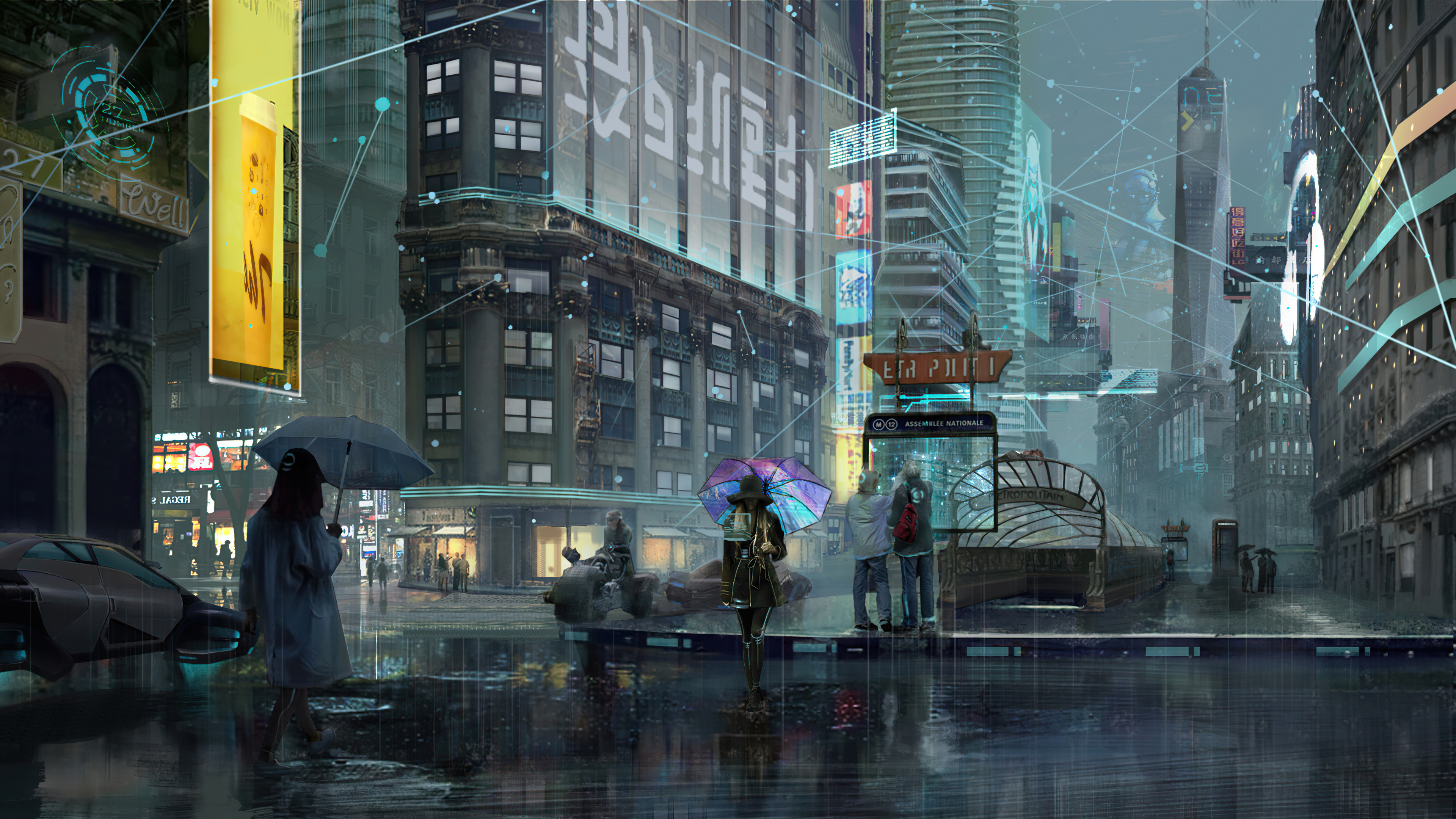 3840x2160 Rainy Day In Cyber City, HD Artist, 4k Wallpapers, Images, Backgrounds, Photos and Pictures