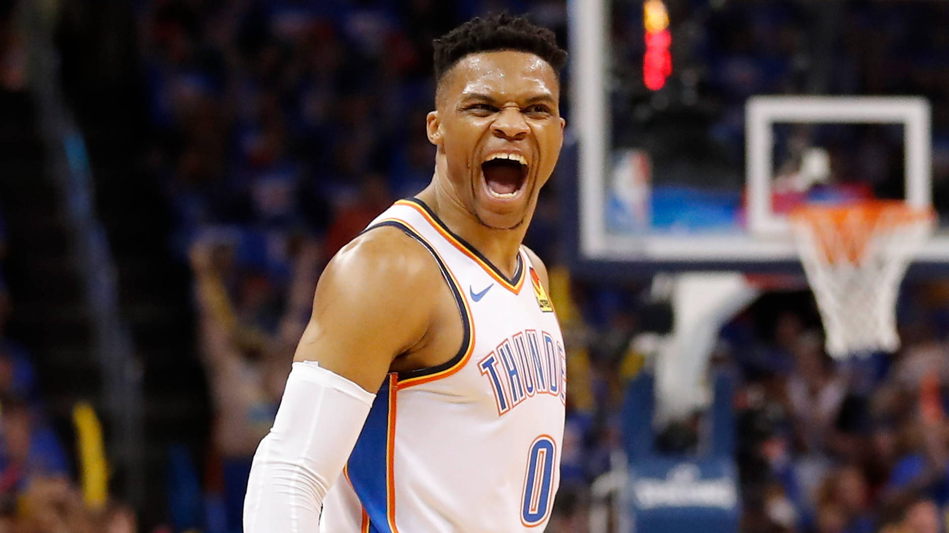 1920x1080 Download Russell Westbrook Mouth Wide Open Wallpaper