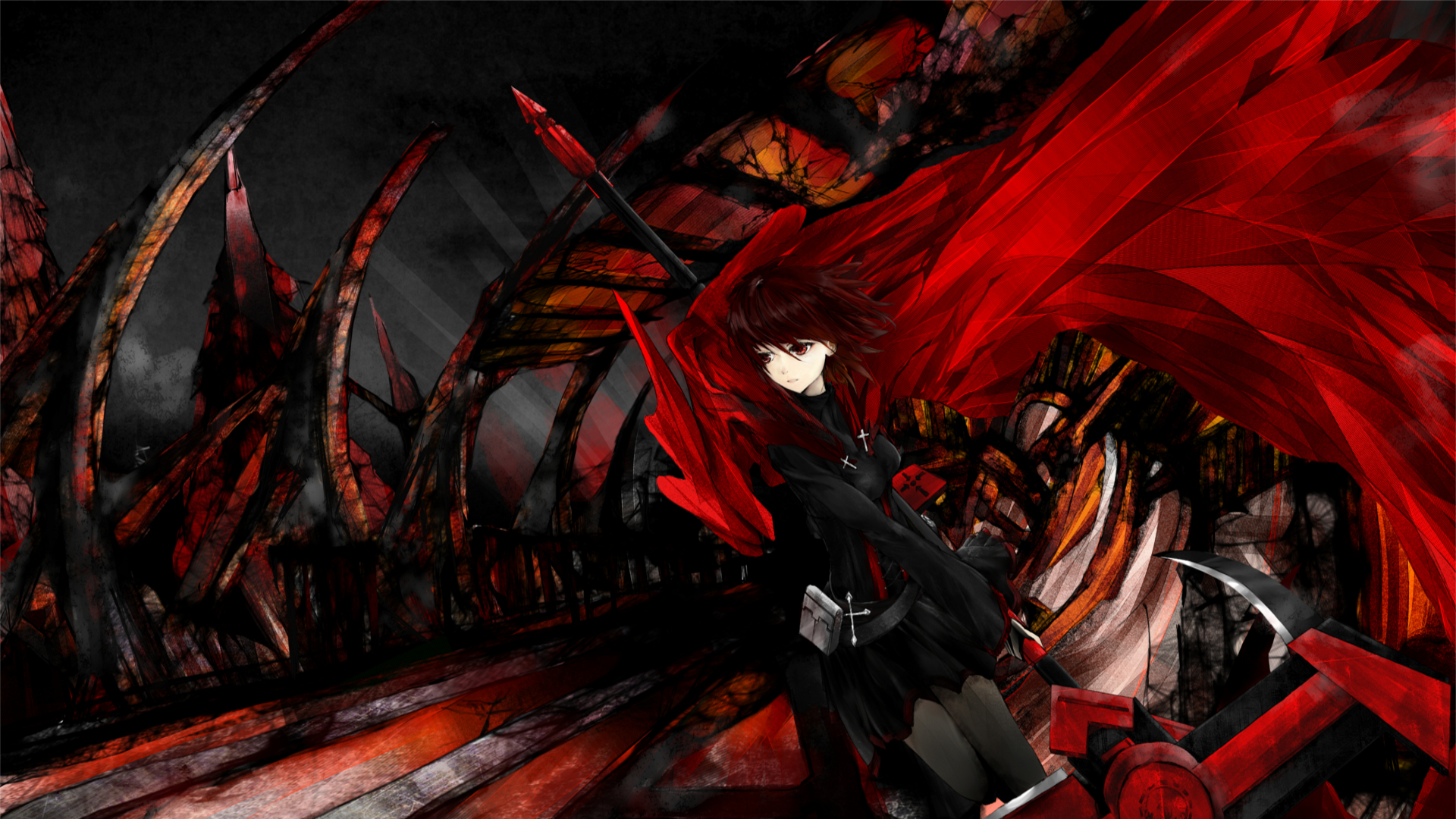1920x1080 Wallpaper : RWBY, Ruby Rose character, red, black, Rooster Teeth, anime girls GeorGiana 1367973 HD Wallpapers