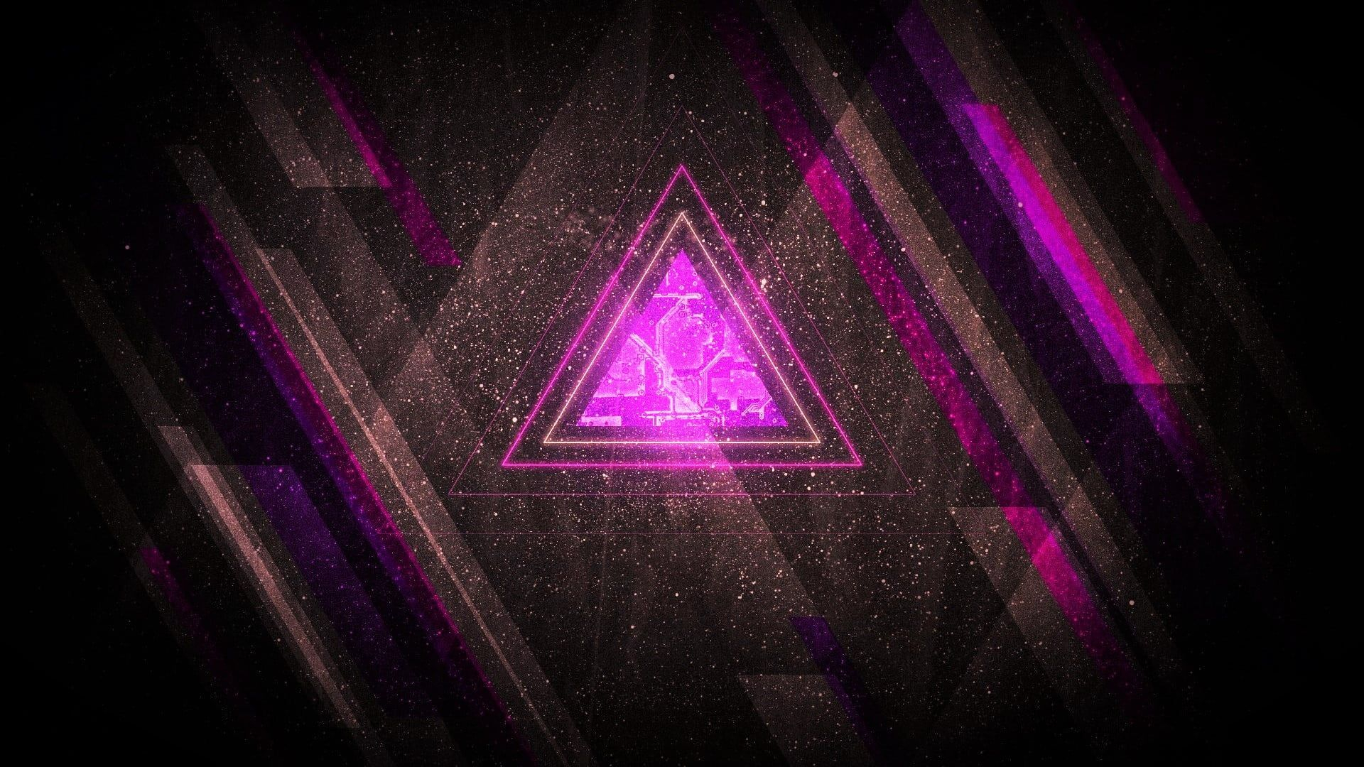 1920x1080 purple and black logo #abstract #purple #triangle #shards digital art #1080P #wallpaper&acirc;&#128;&brvbar; | Abstract wallpaper backgrounds, Abstract wallpaper, Wallpaper backgrounds
