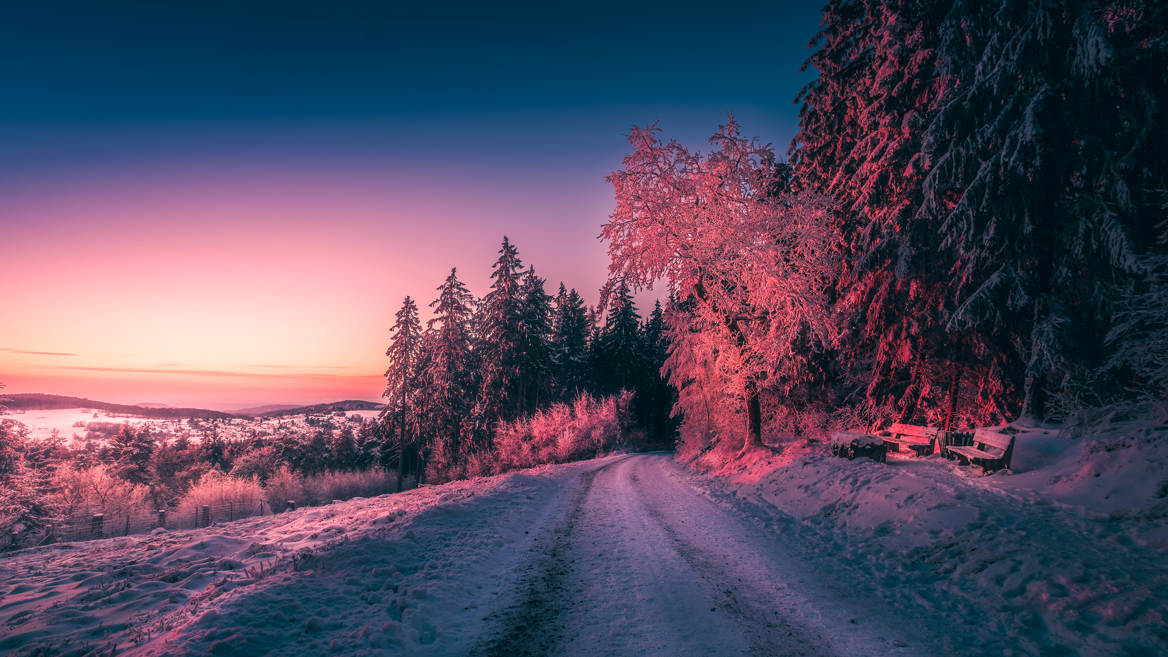 3840x2160 Winter Sunset [] : r/wallpapers