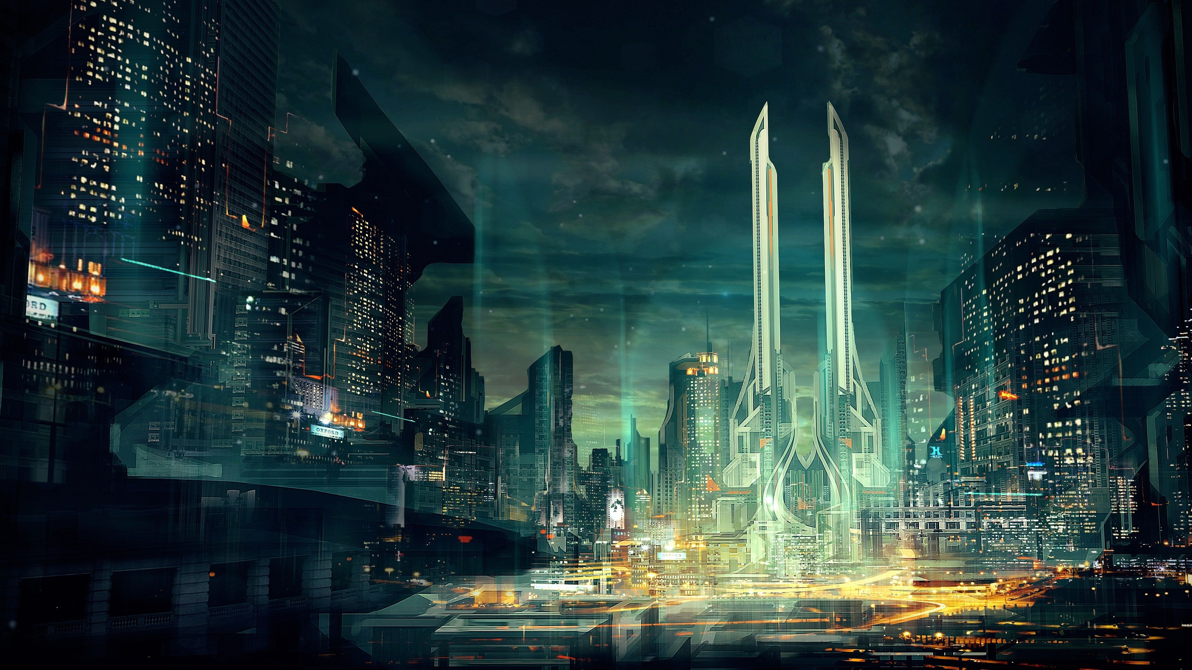3800x2138 Sci-Fi City Wallpapers Top Free Sci-Fi City Backgrounds
