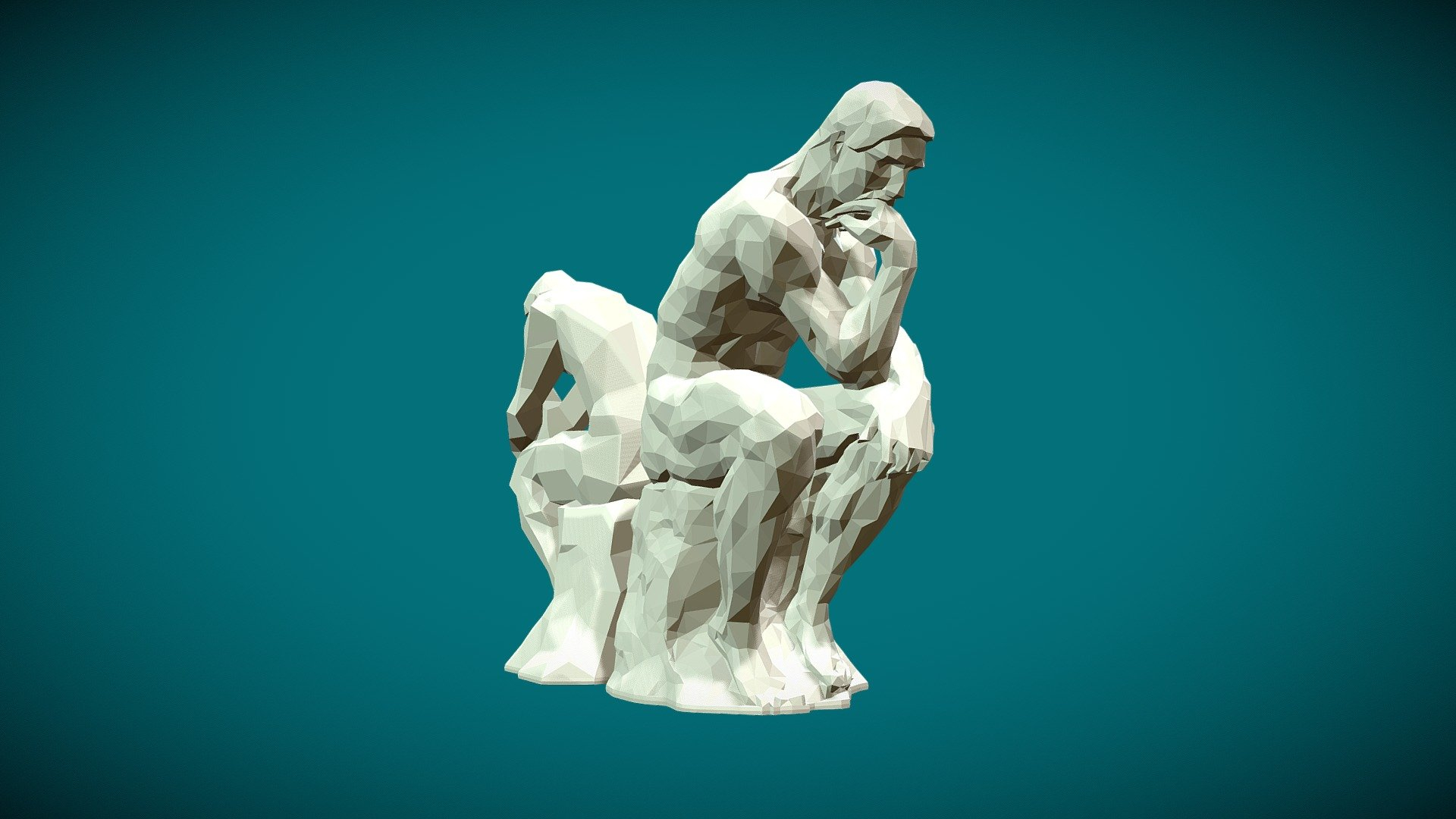 1920x1080 The Thinker Low Poly Statue Buy Royalty Free 3D model by Klockwork_Animation (@klockwork_studios) [3a48a2b