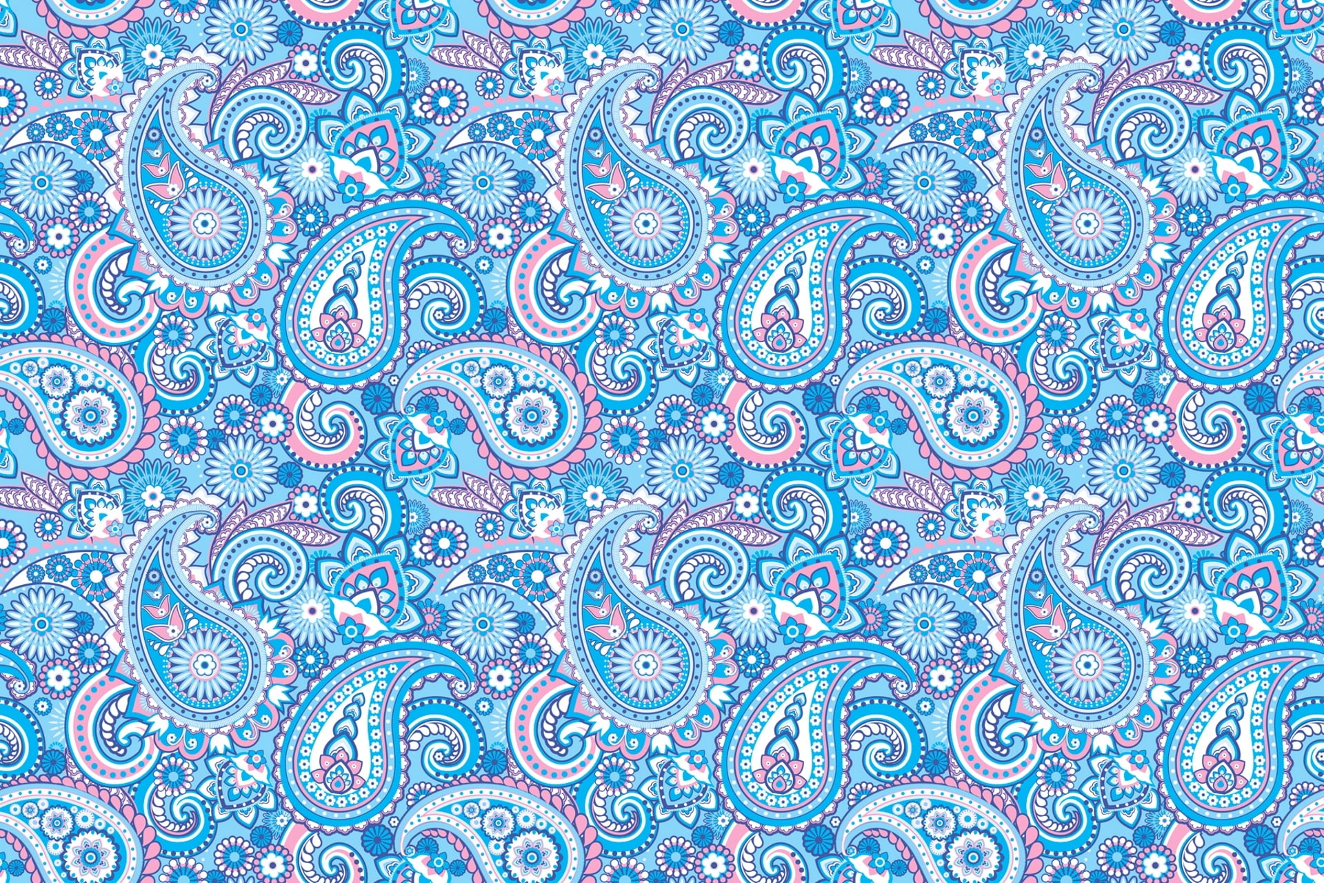 1920x1280 Blue and pink Paisley pattern HD wallpaper