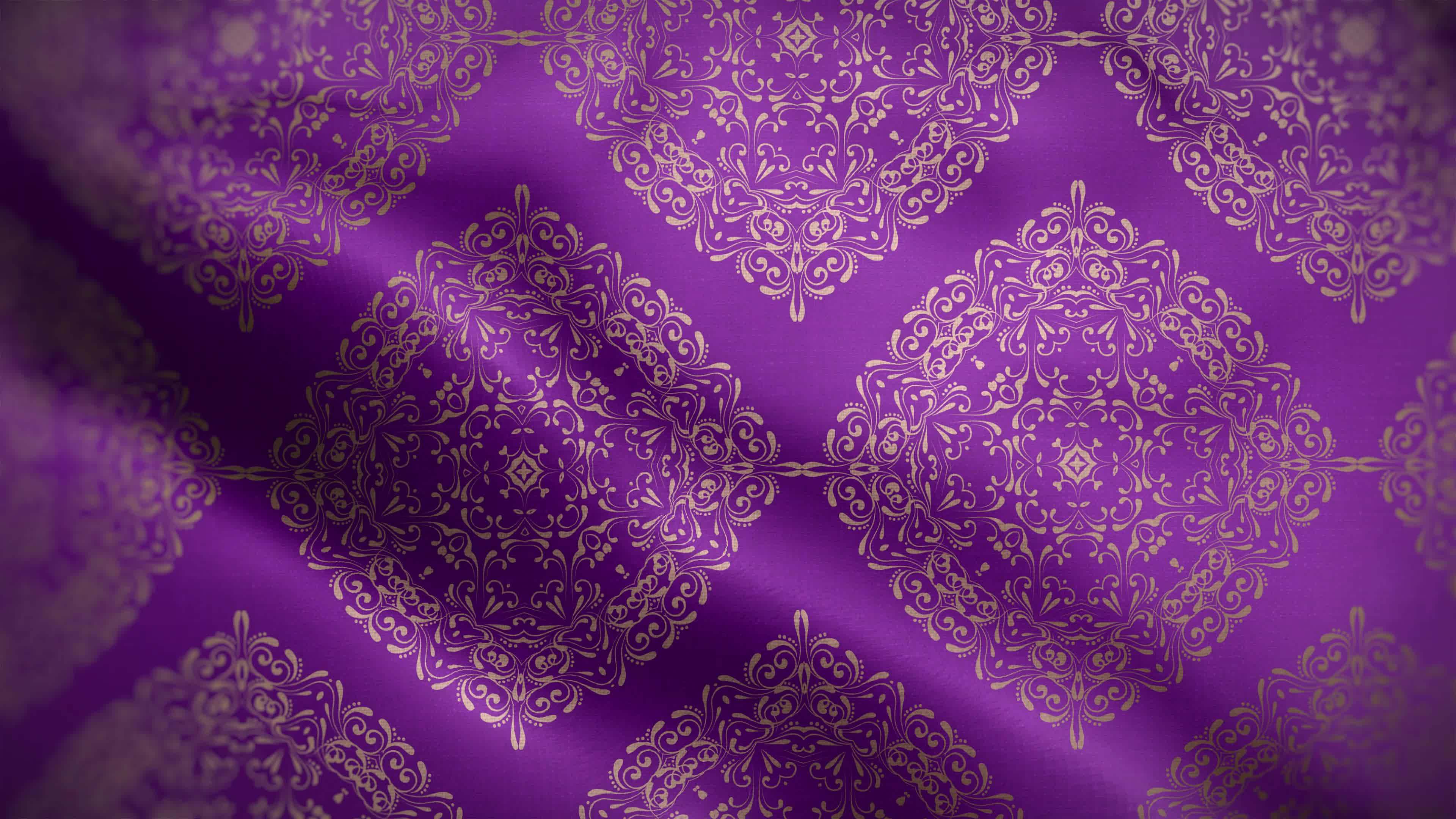 3840x2160 Royal Purple flag with gold Luxury Pattern 3201399 Stock Vide