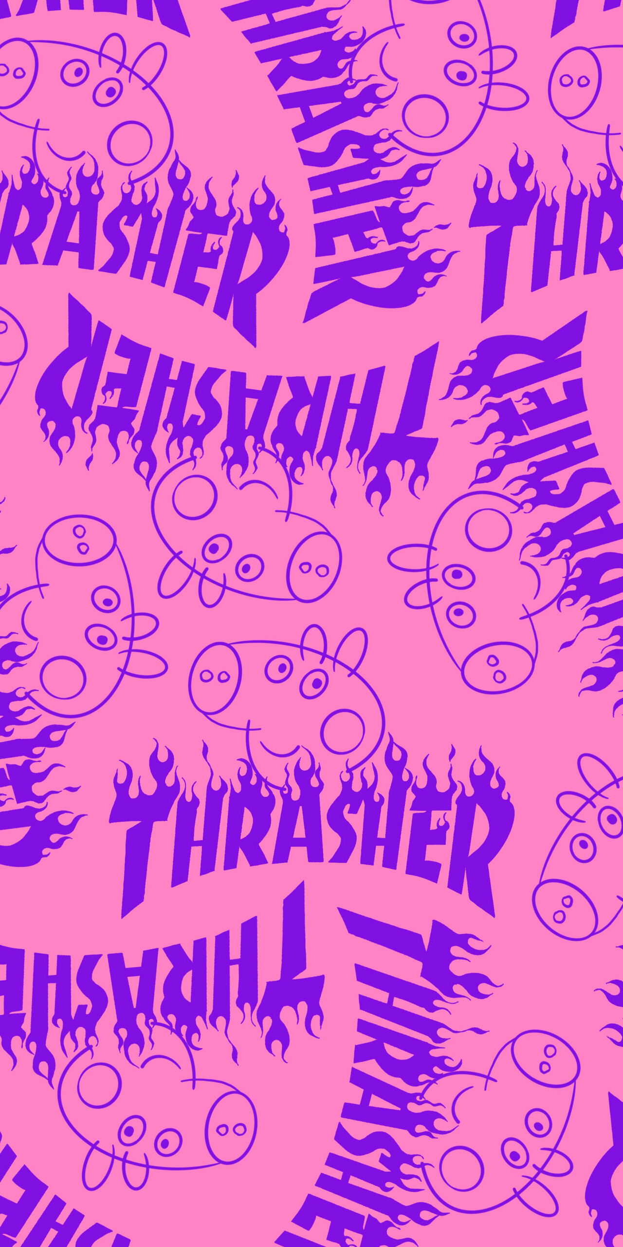 1280x2560 Peppa Pig Thrasher Pink Wallpapers Pink Thrasher Wallpaper for iPhone