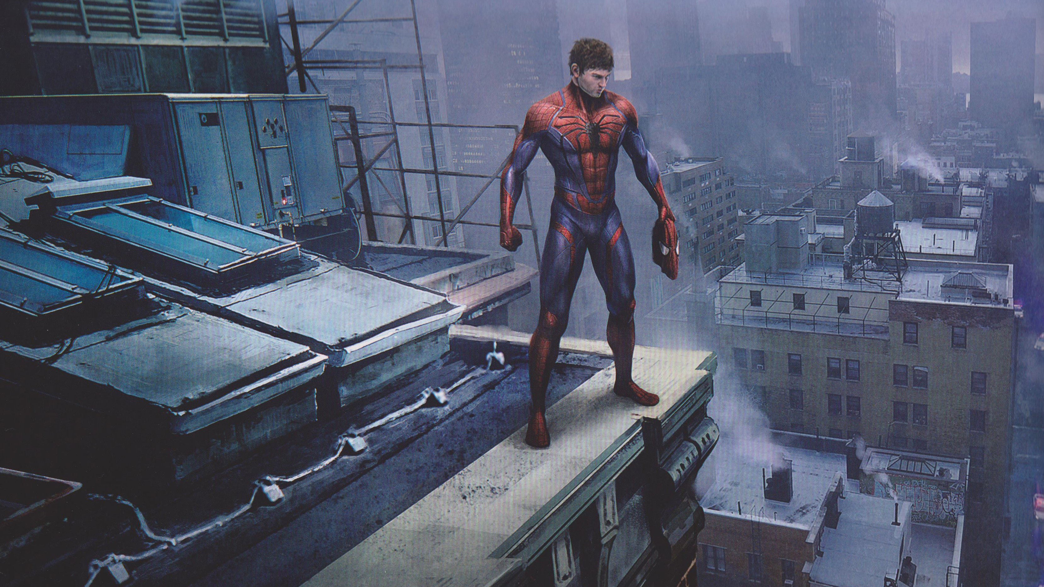 3317x1866 Spiderman Peter Parker Standing On A Rooftop, HD Games, 4k Wallpapers, Images, Backgrounds, Photos and Pictures