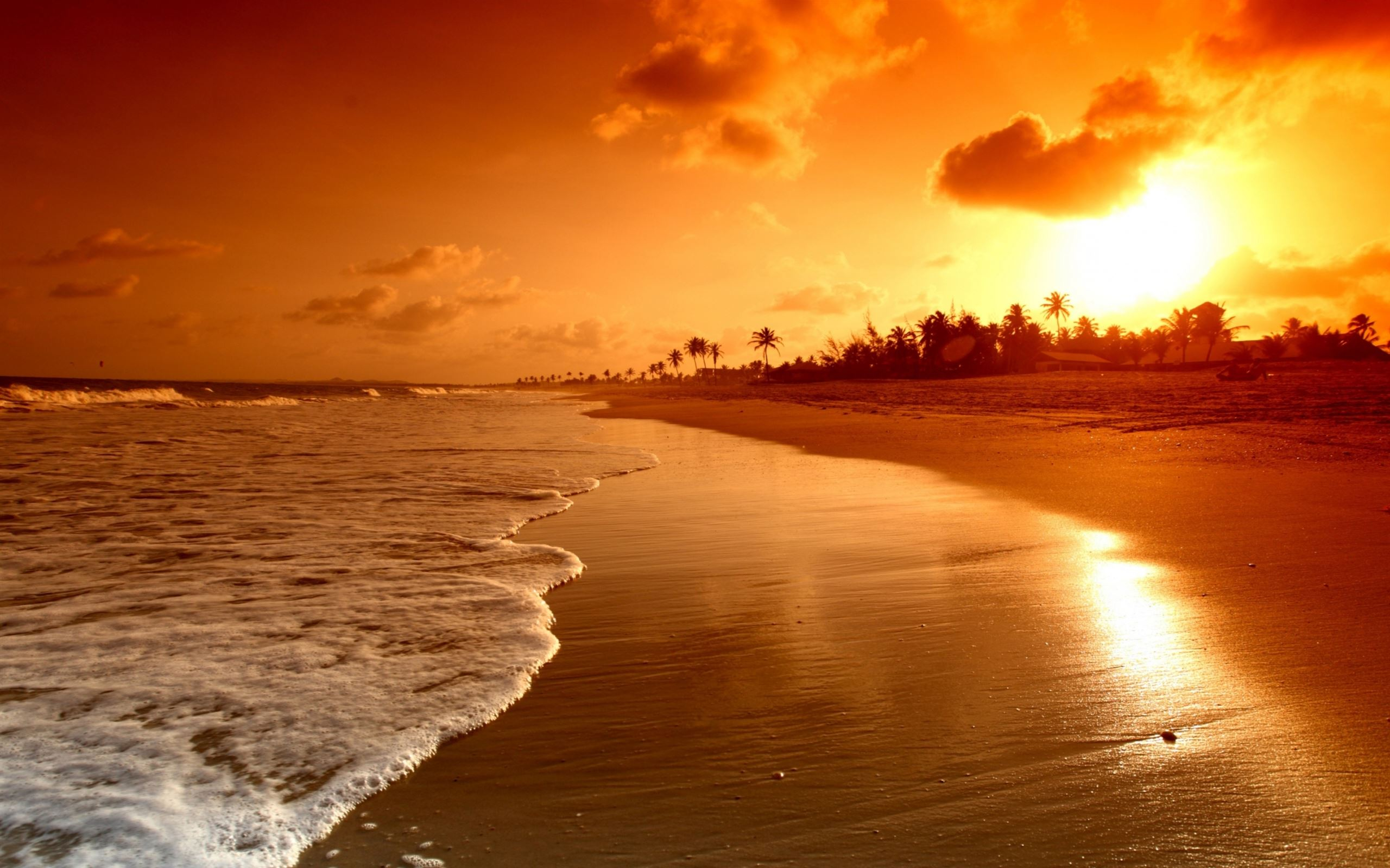 2560x1600 Beach Sunrise MacBook Air Wallpaper Download