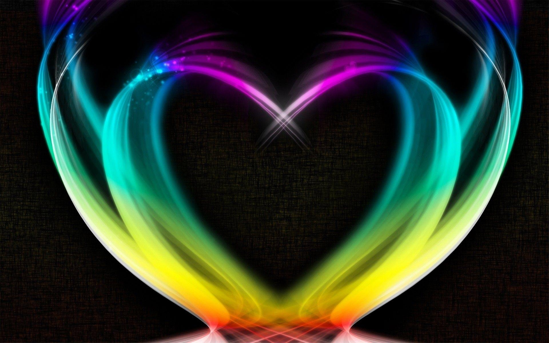 1920x1200 Rainbow Heart Backgrounds