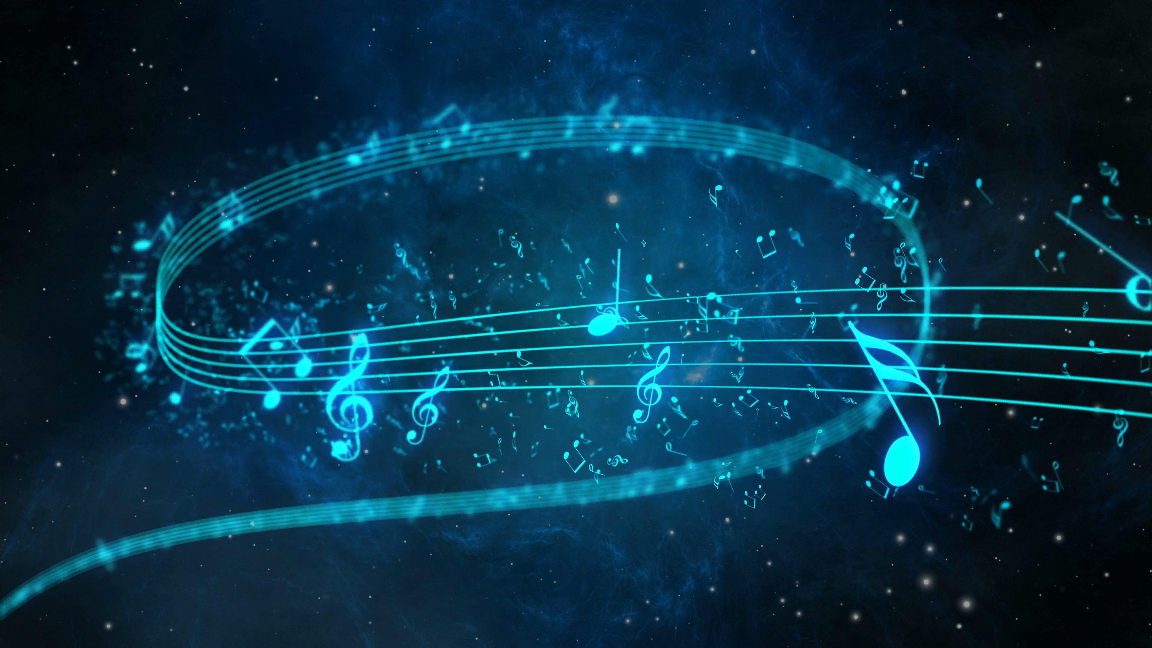 3840x2160 Blue Music Notes Backgrounds