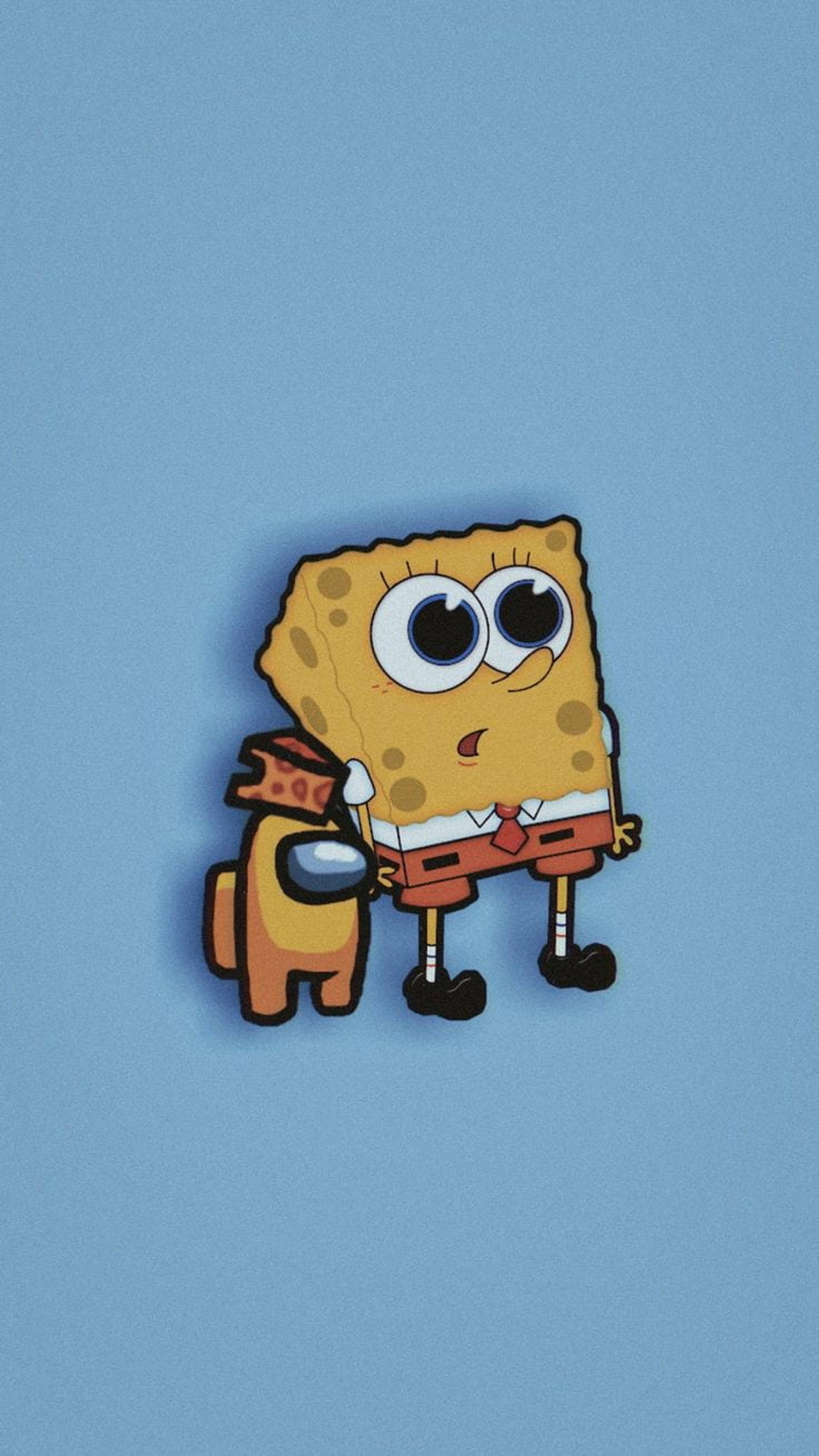 2053x3649 Download Aesthetic Among Us With Spongebob Wallpaper