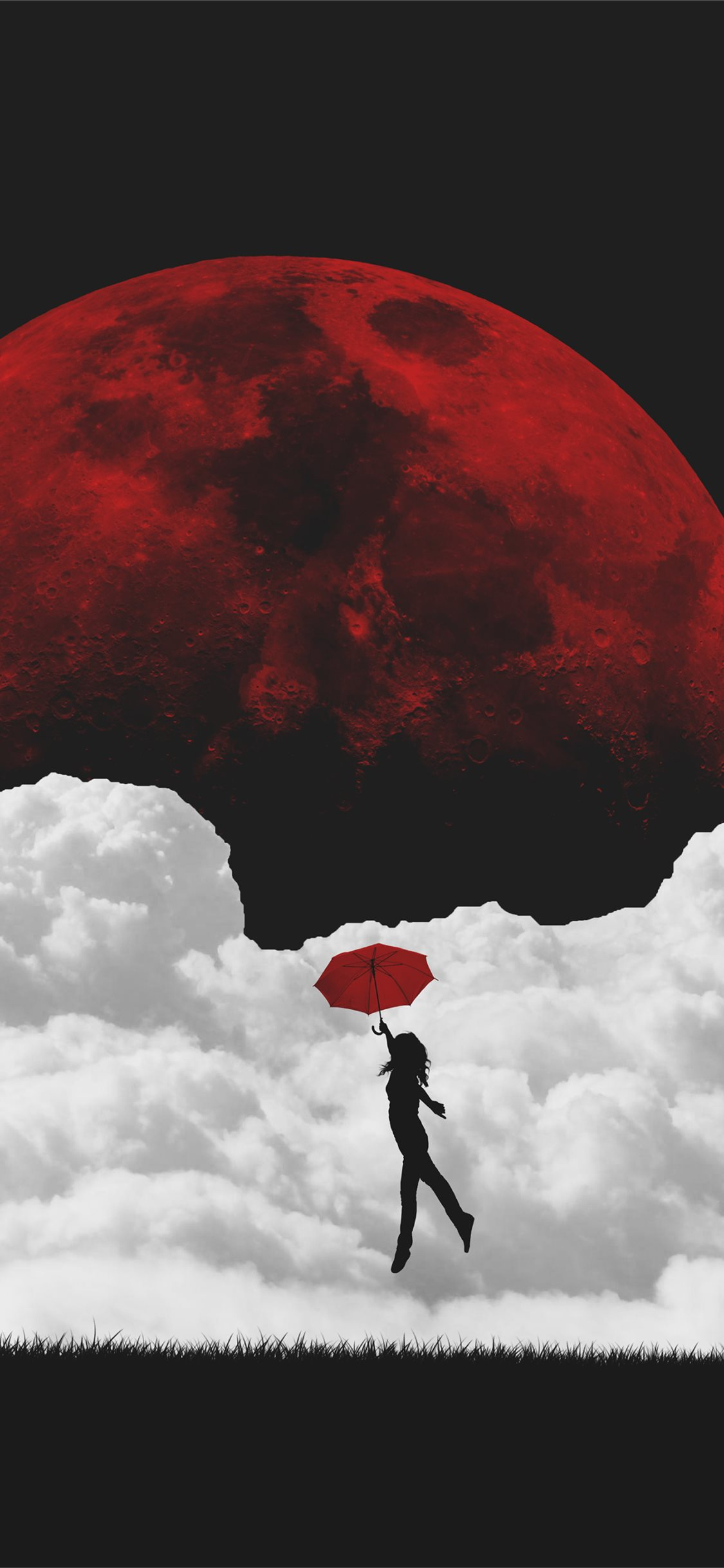 1125x2436 red moon iPhone Wallpapers Free Download